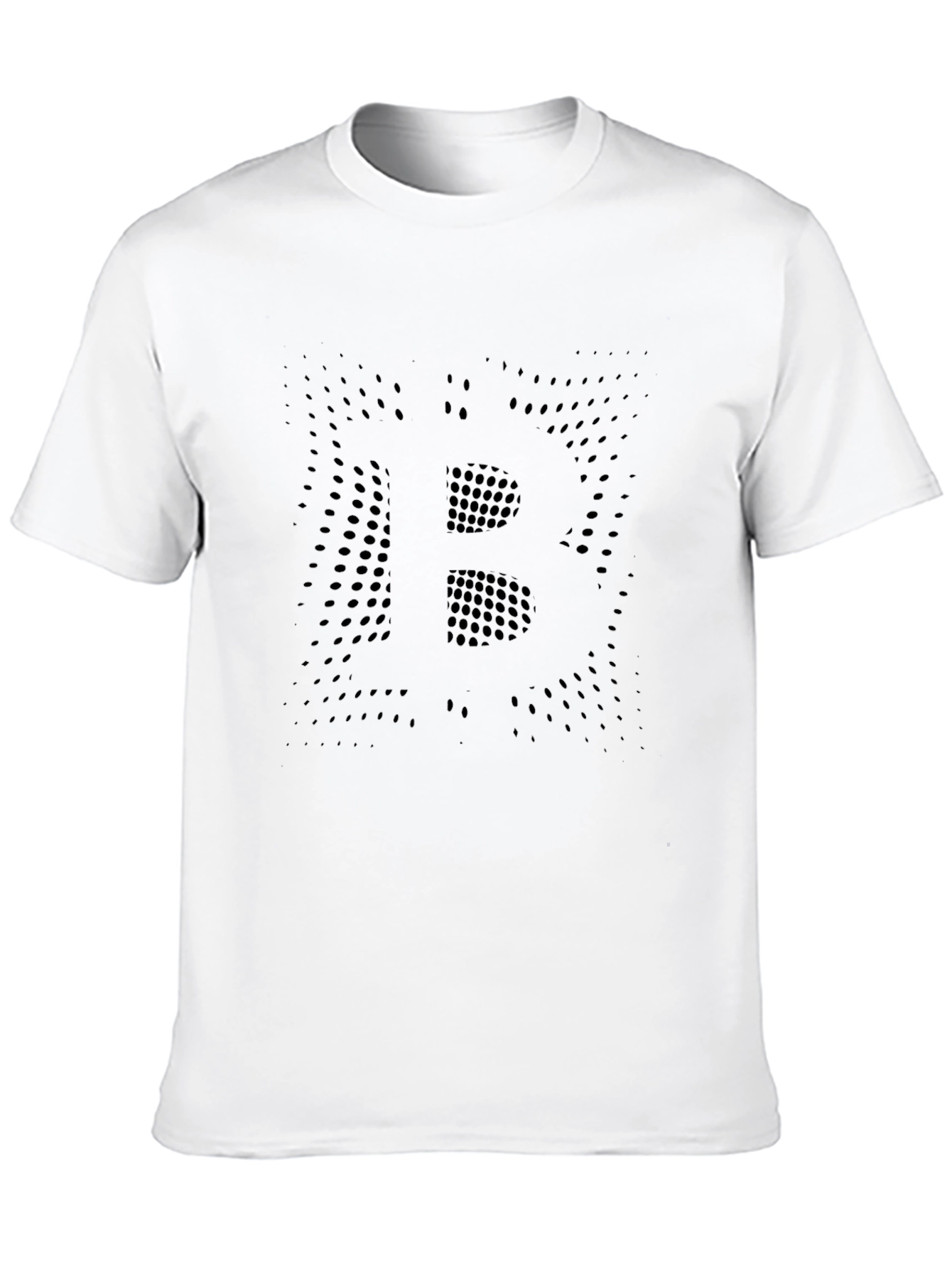 Bitcoin Distorted Halftone Graphic T-Shirt - Black
