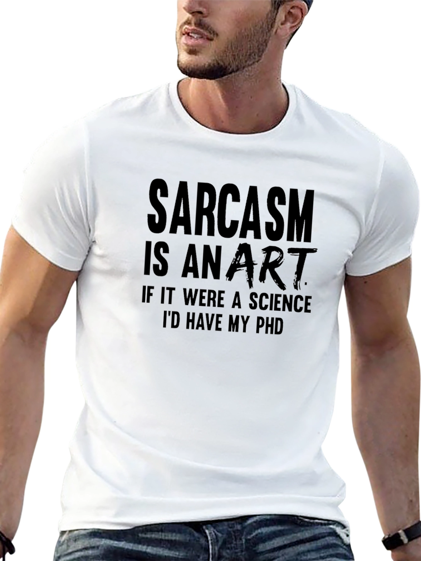 Sarcasm Art Black T-Shirt Novelty Humor Tee