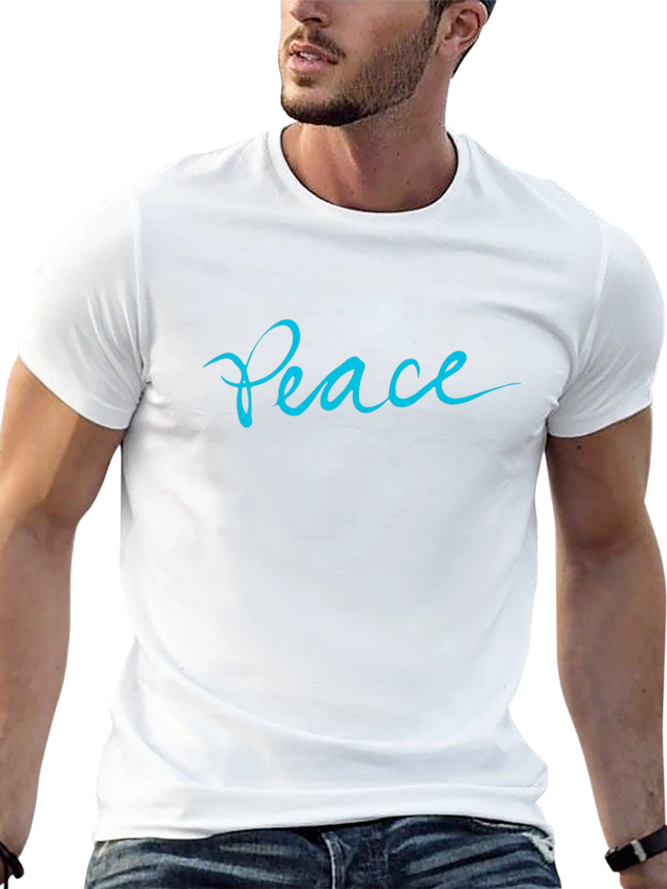 Peace Script Black T-Shirt
