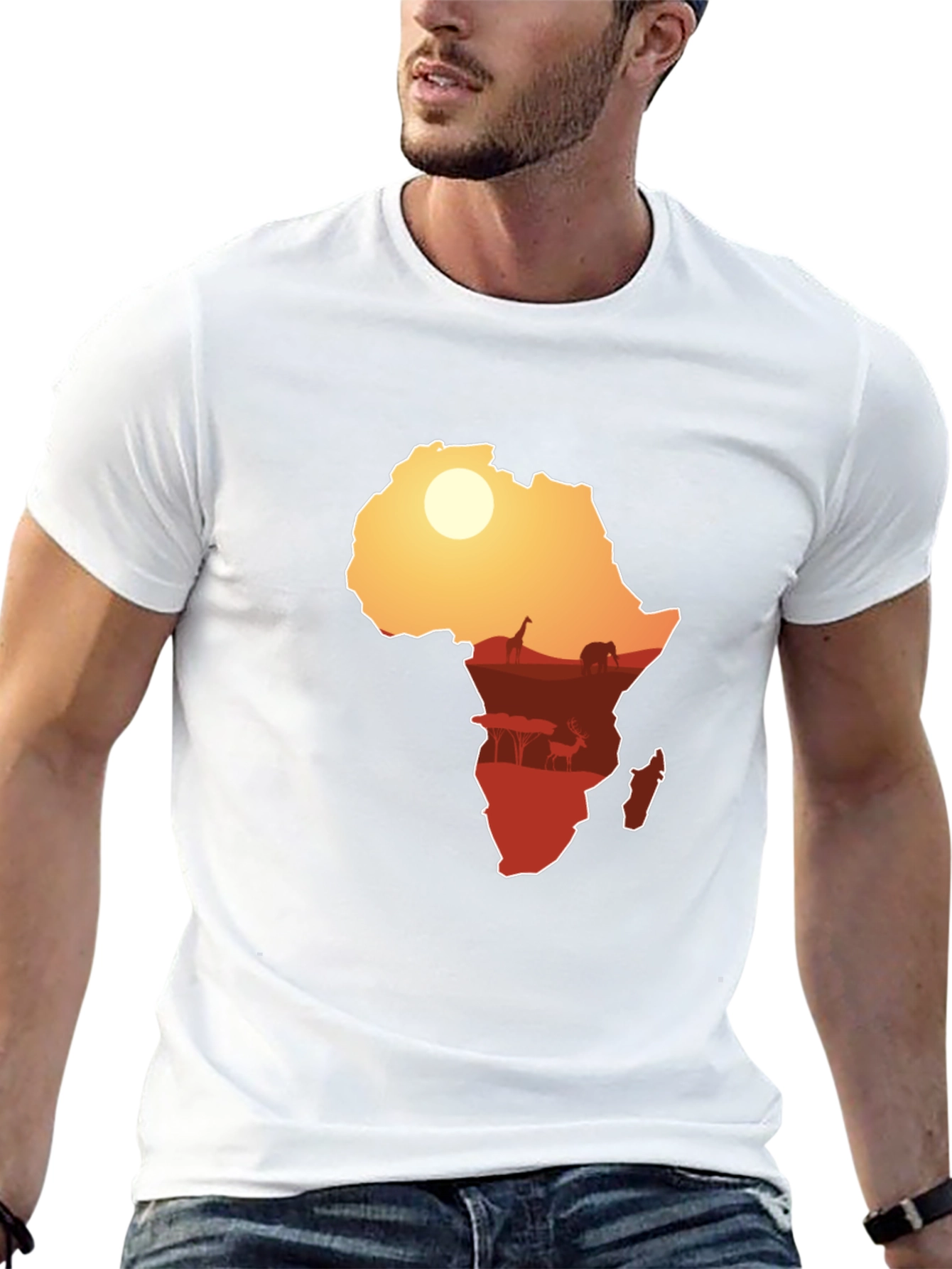 African Silhouette Graphic Tee - Black