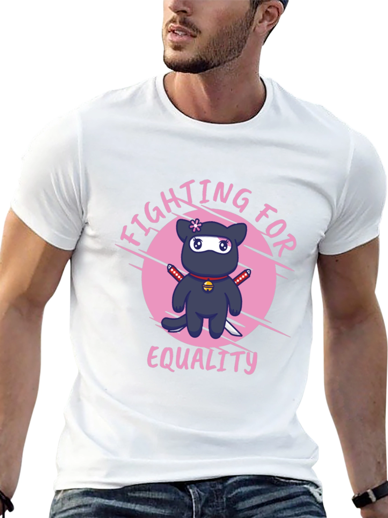 Fighting for Equality Ninja Cat T-Shirt