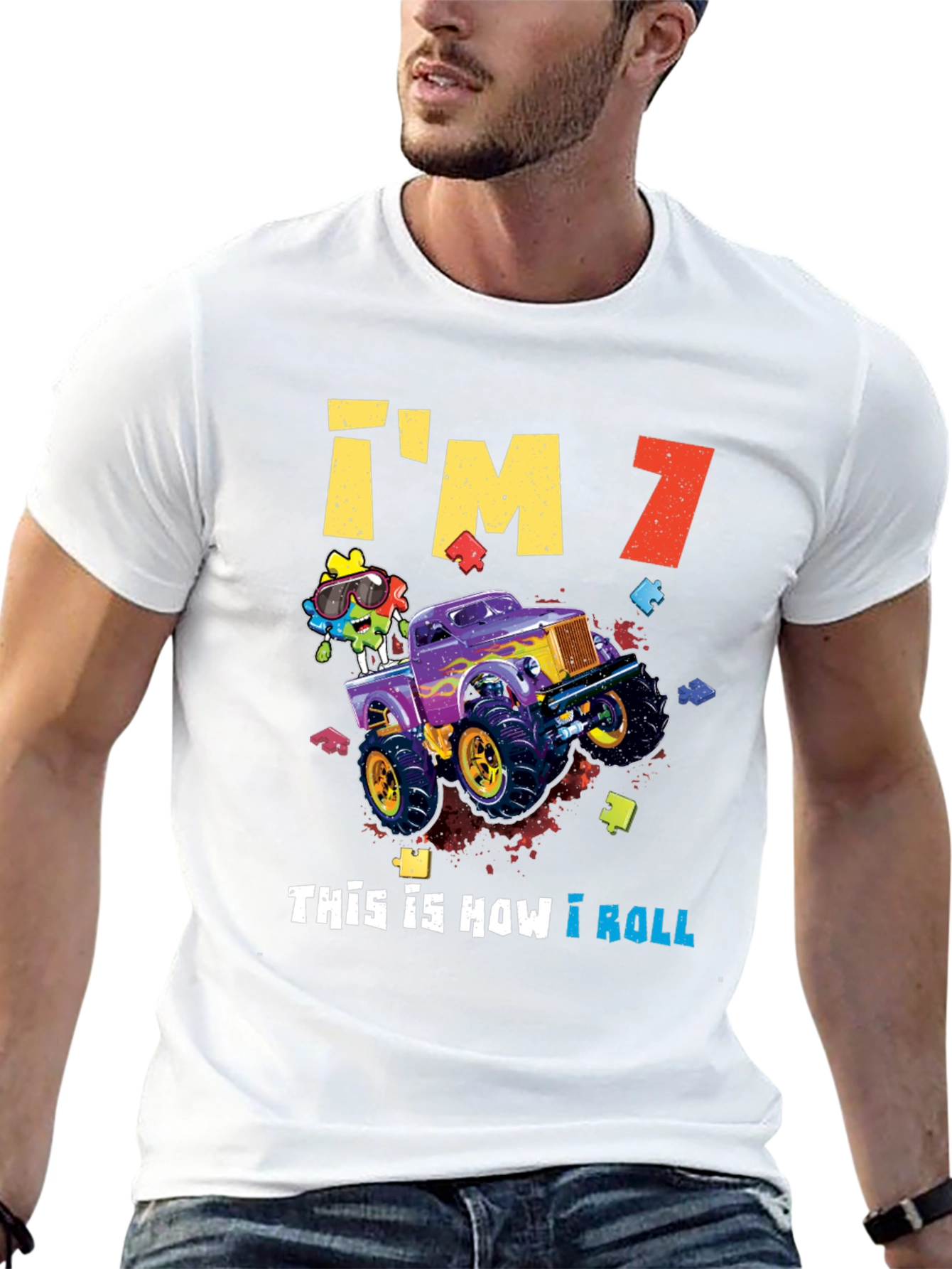Im 7! Monster Truck Birthday Shirt