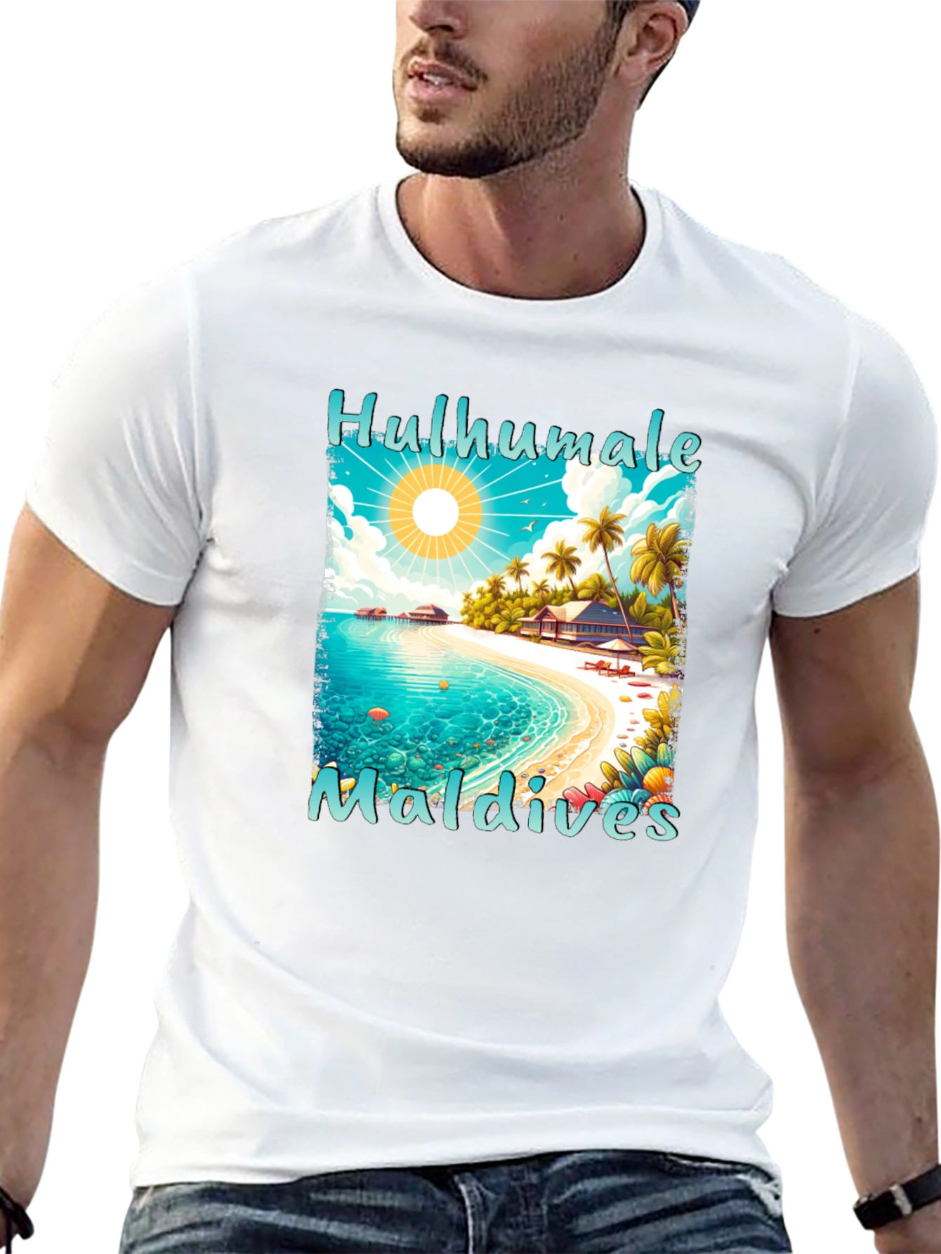 Hulhumale Maldives Beach Graphic T-Shirt