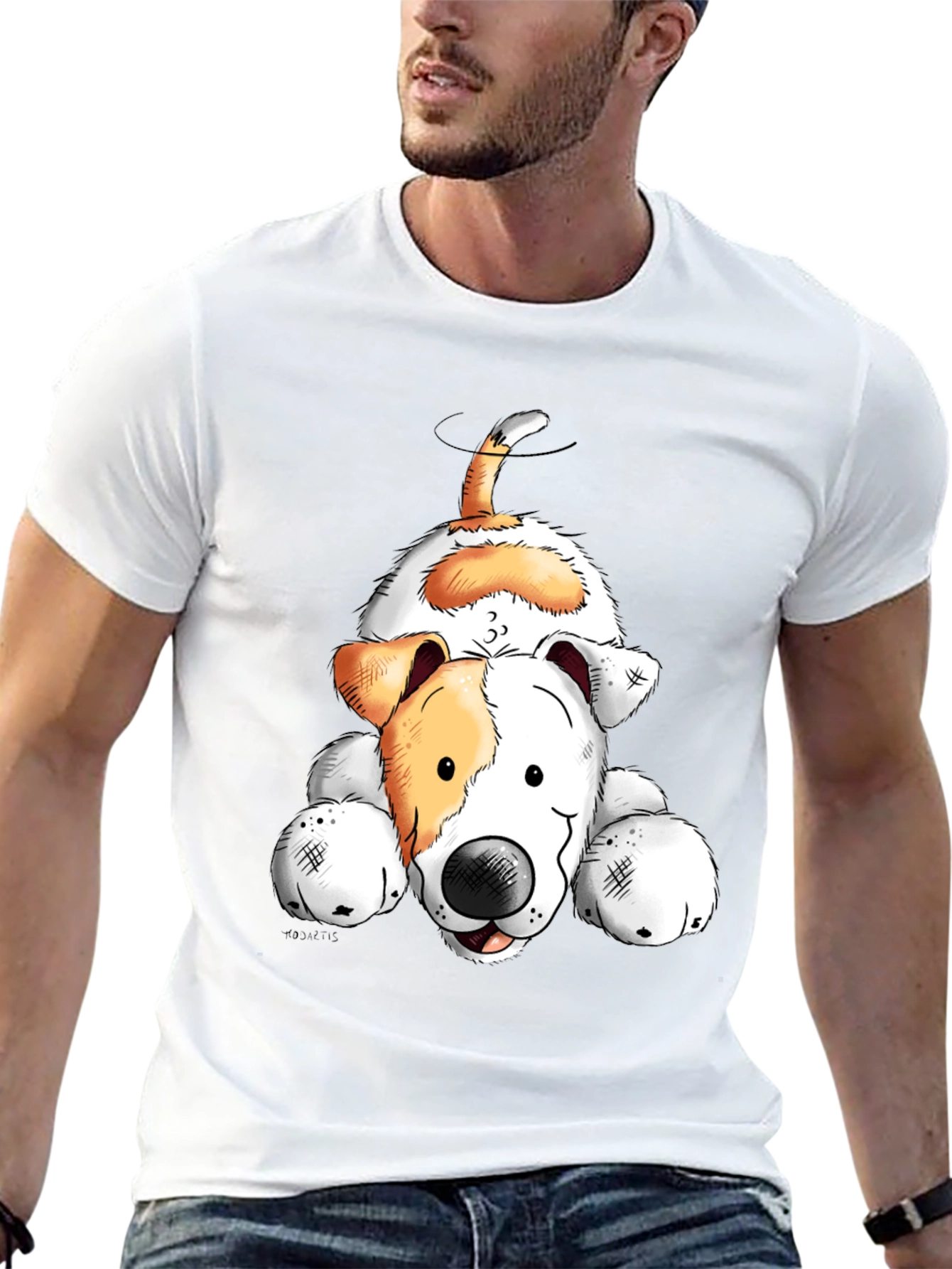 Cartoon Dog Graphic Tee - Black Unisex Shirt