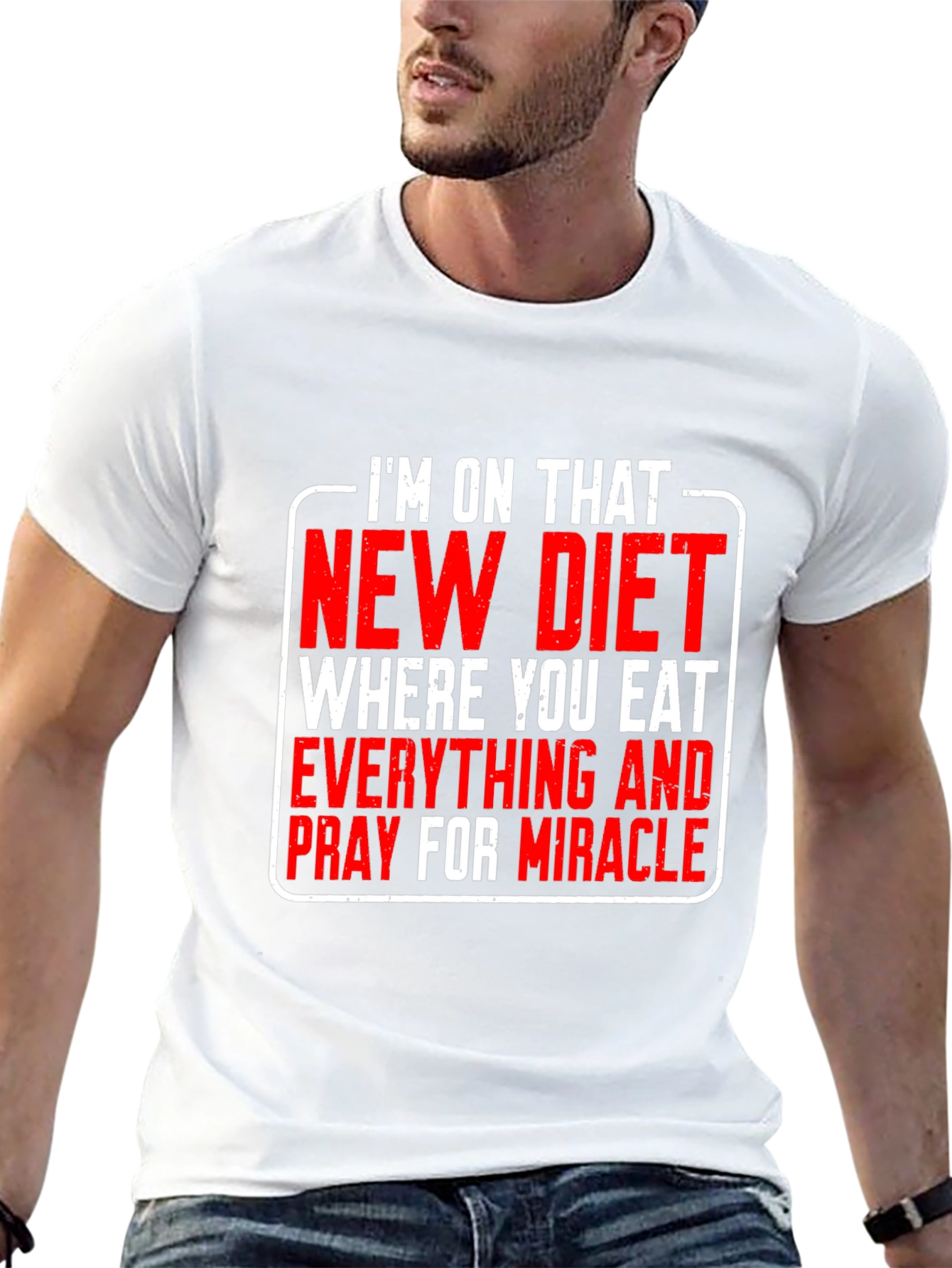Humorous Diet T-Shirt: Eat Everything & Pray