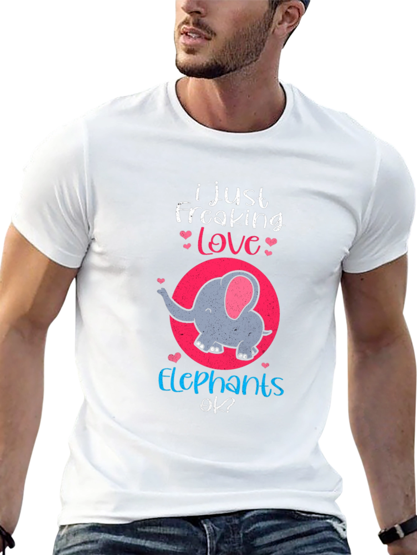 Elephant Lover T-Shirt - Freaking Love Elephants Tee