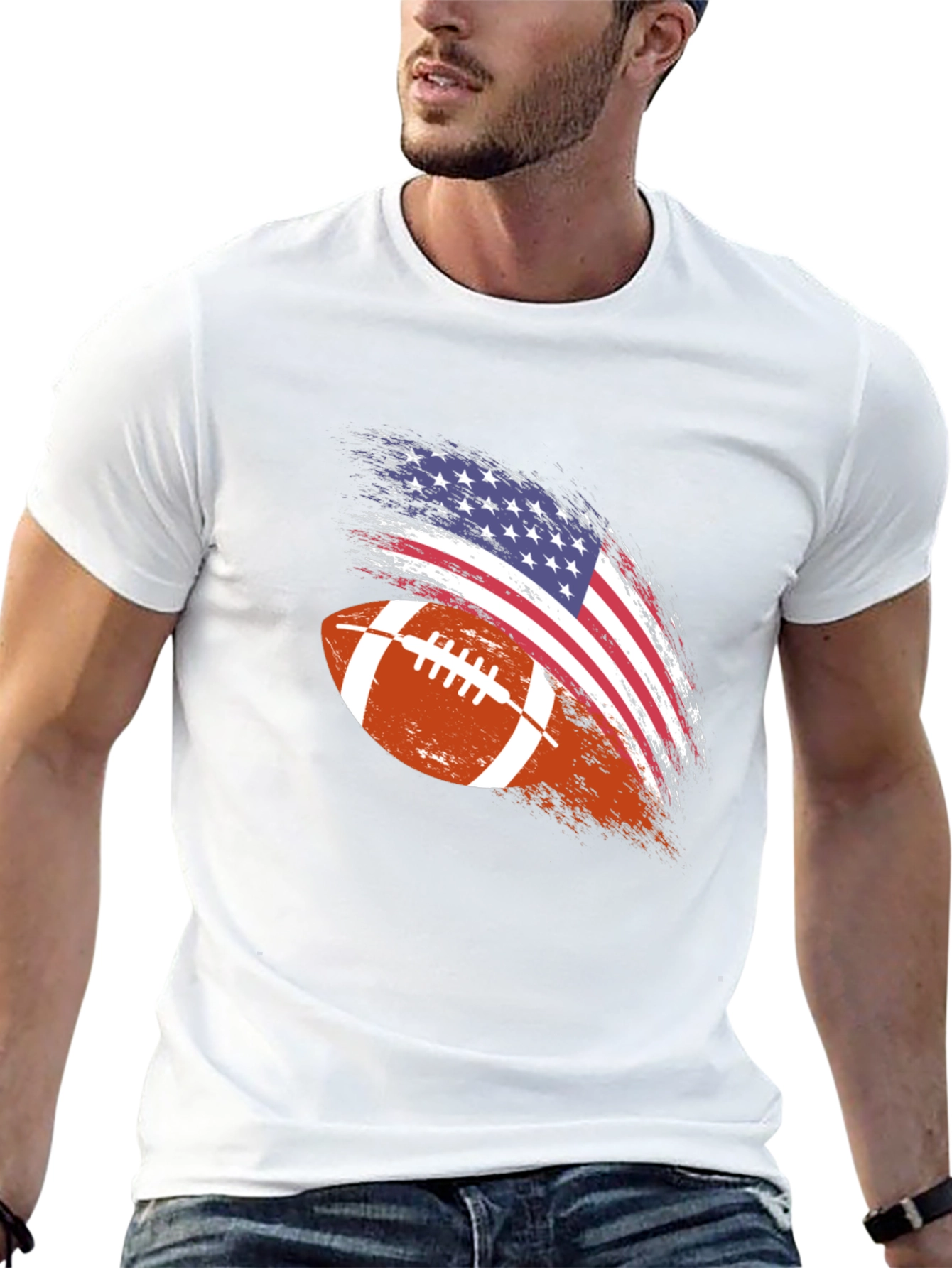 American Football Flag Graphic T-Shirt