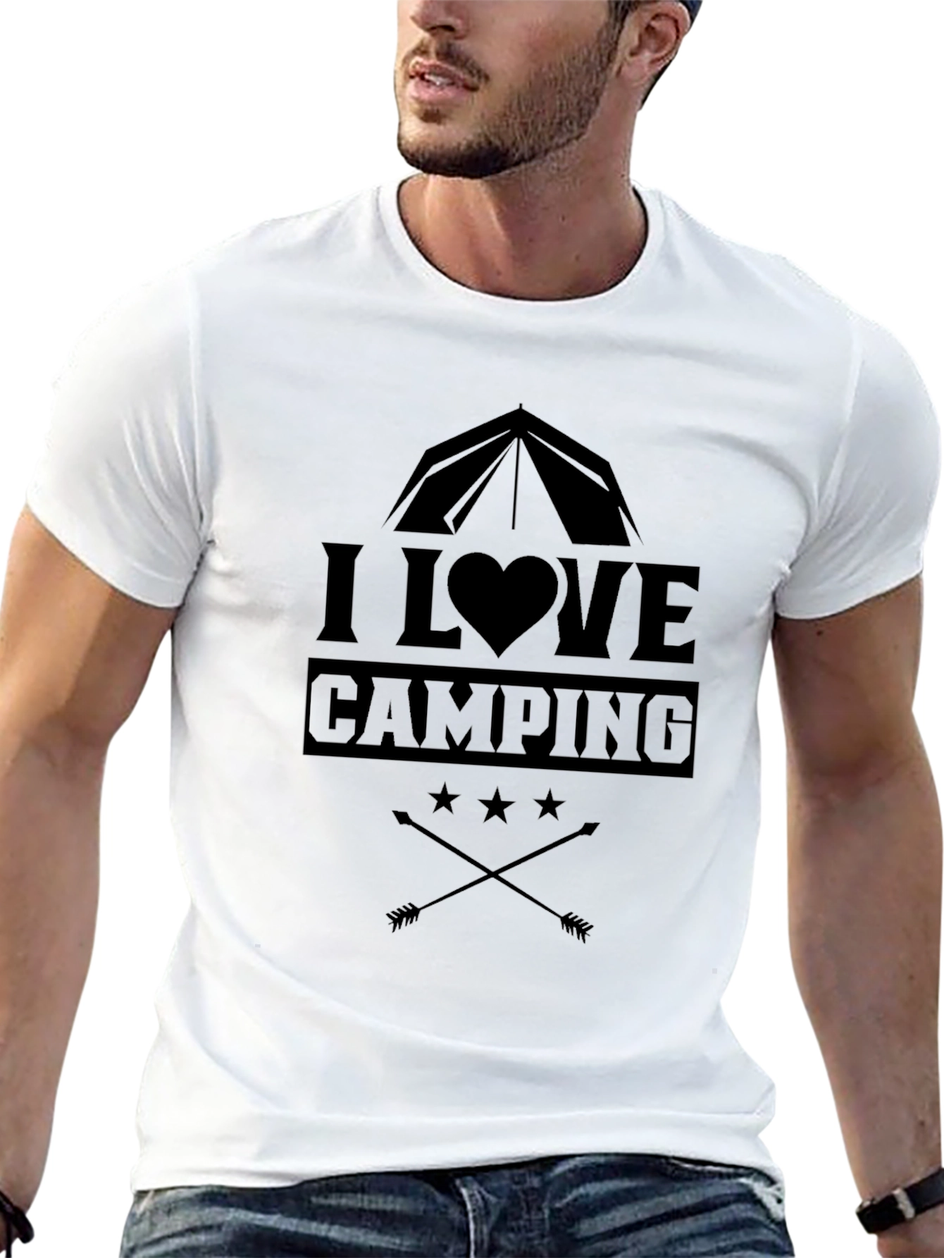 I Love Camping Graphic Tee - Black