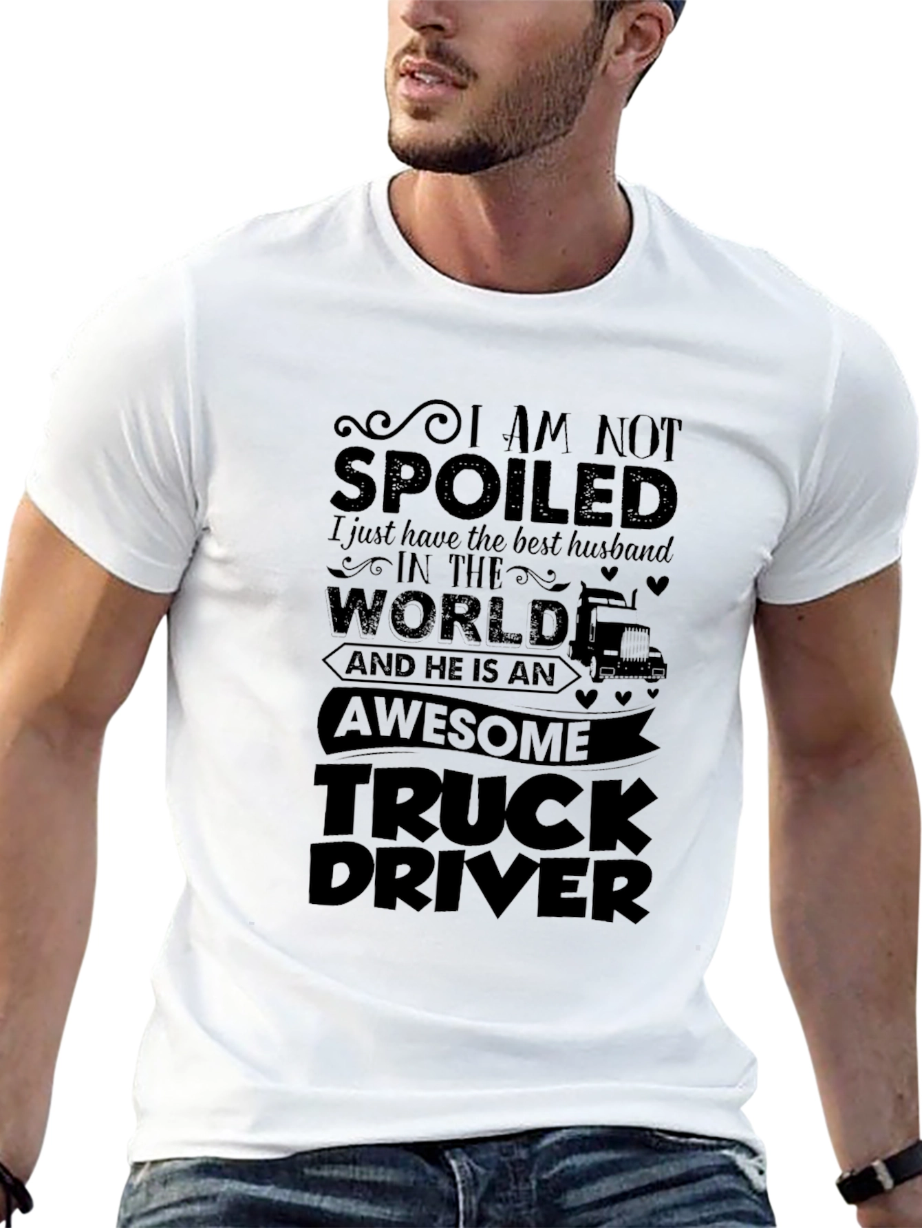 Awesome Truck Driver Husband Graphic Tee