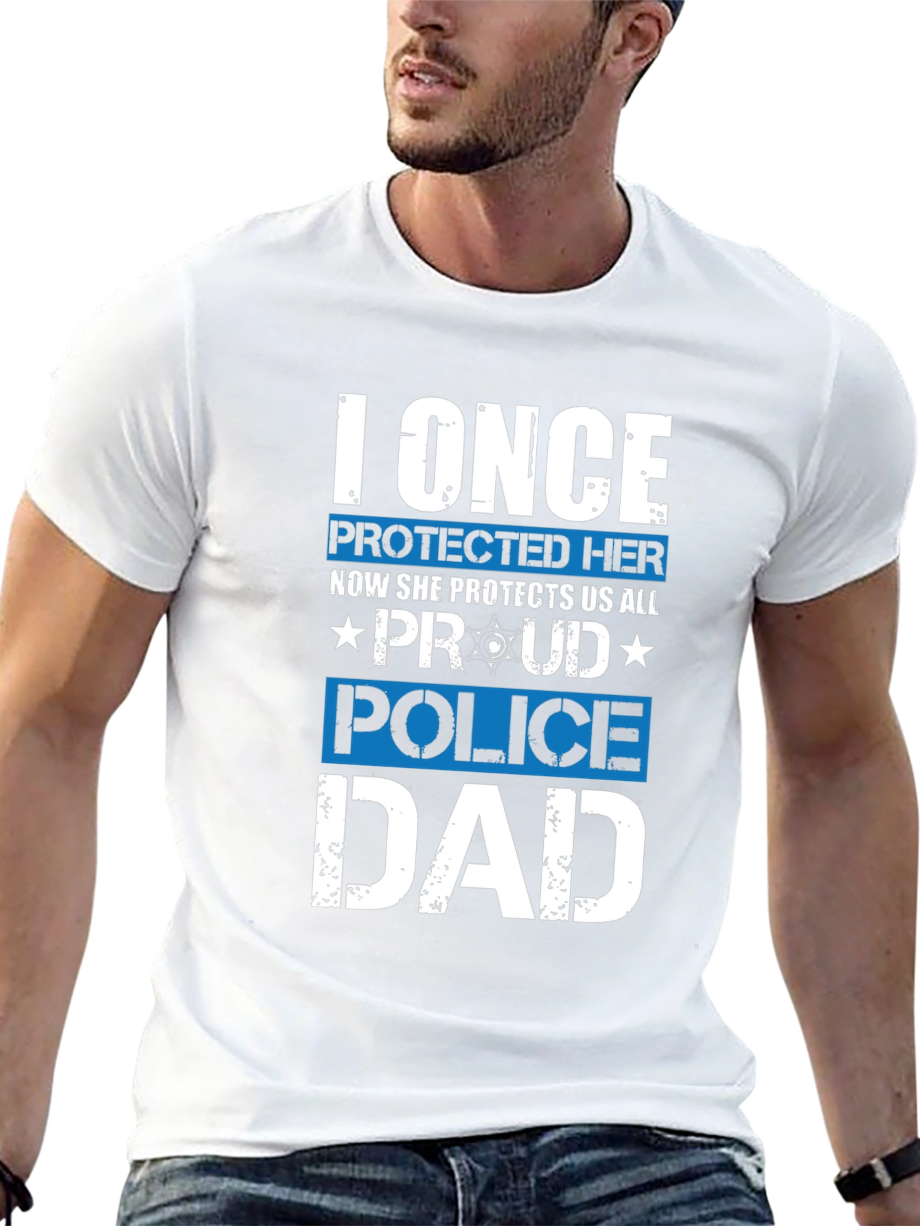 Proud Police Dad Graphic Tee