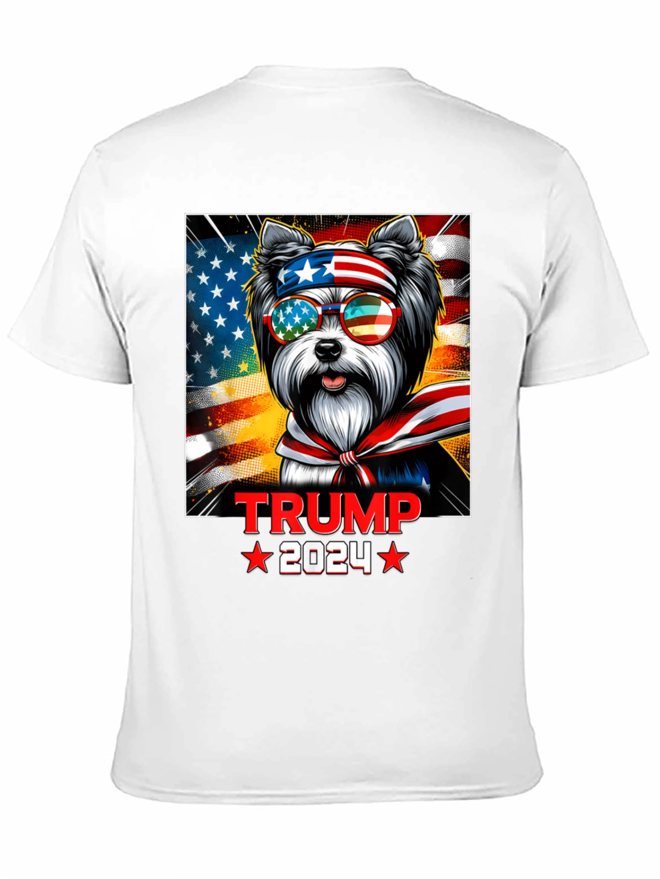 Trump 2024 Patriotic Dog T-Shirt