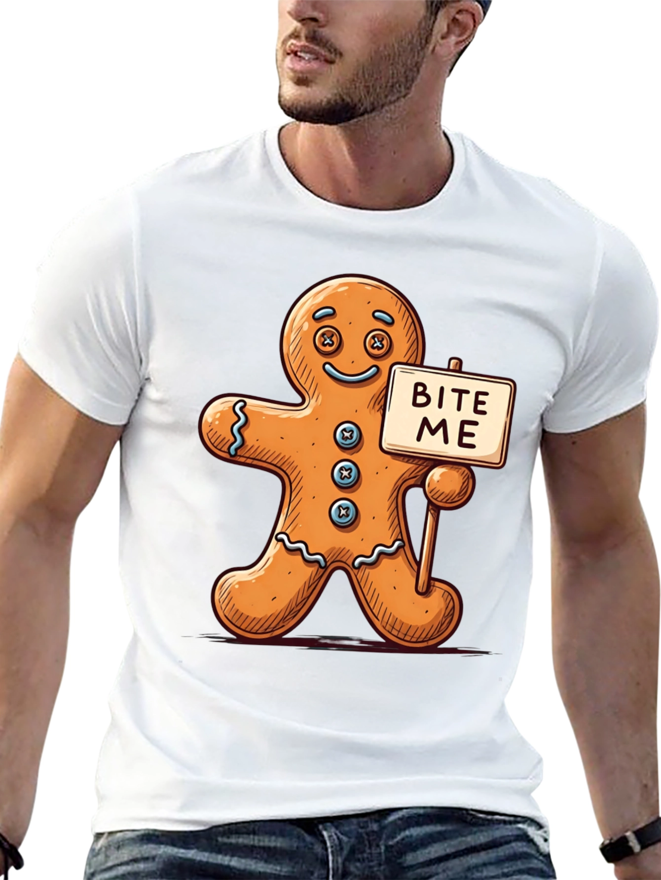 Gingerbread Man Bite Me Graphic Tee
