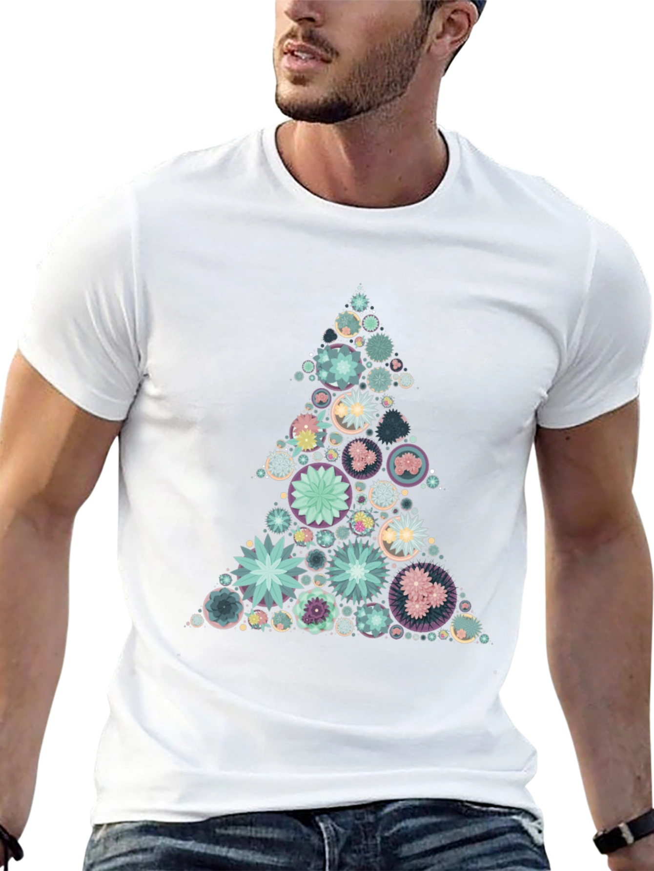 Geometric Christmas Tree Graphic Tee