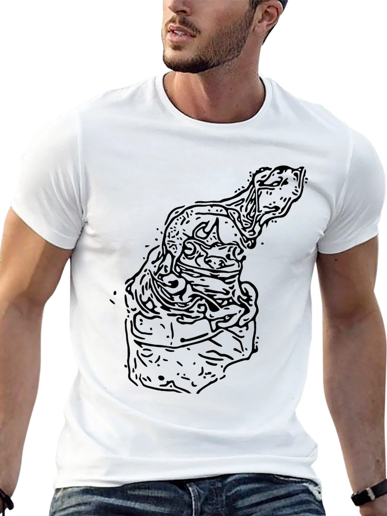 Abstract Black Graphic Tee