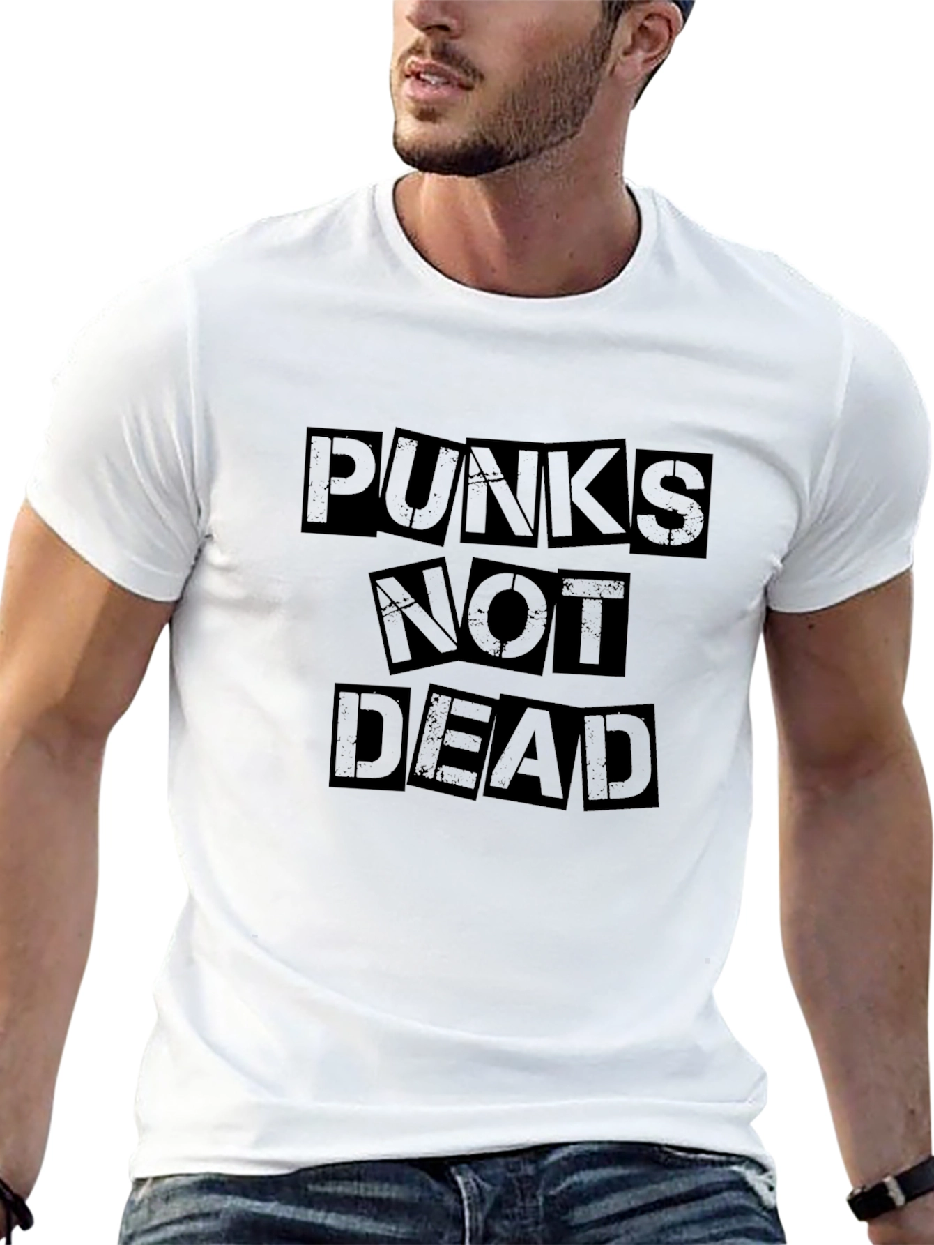 Punks Not Dead Graphic Tee - Black Cotton Blend