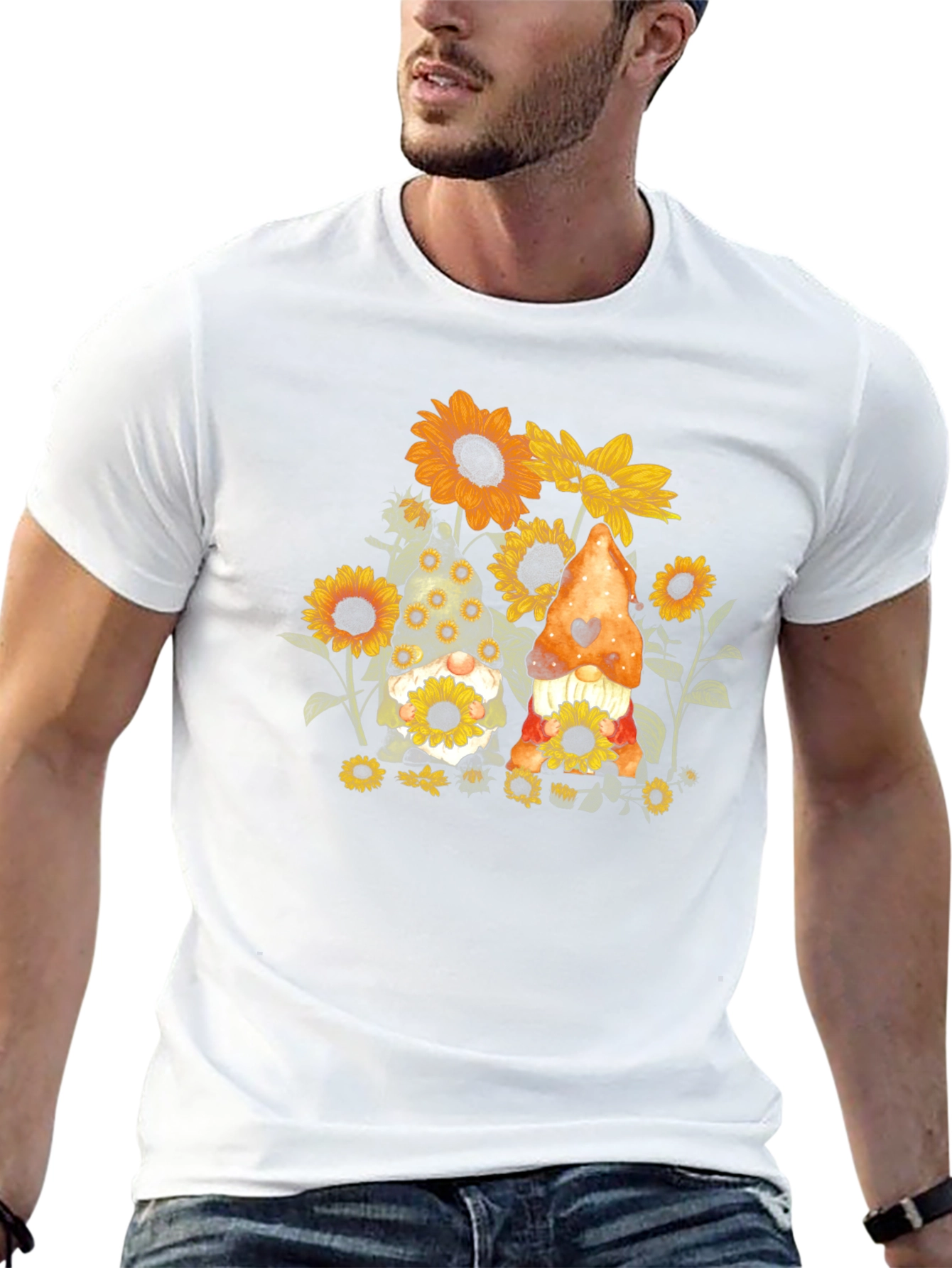 Sunflower Gnome Graphic Tee - Black