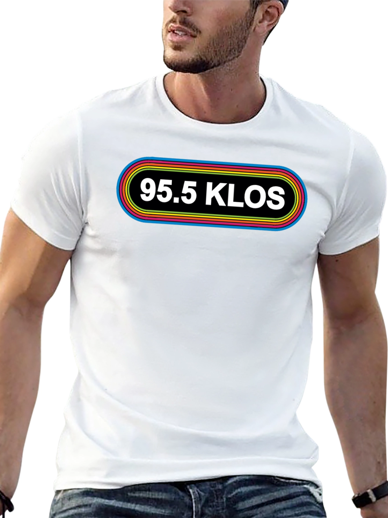 95.5 KLOS Radio Retro Style Graphic T-Shirt