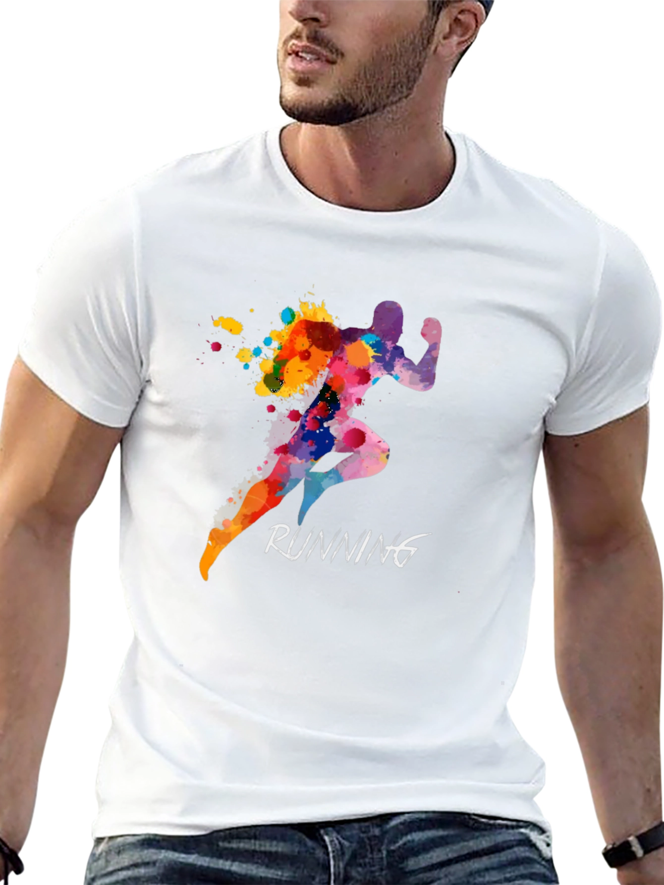 Running Silhouette Mens Black T-Shirt