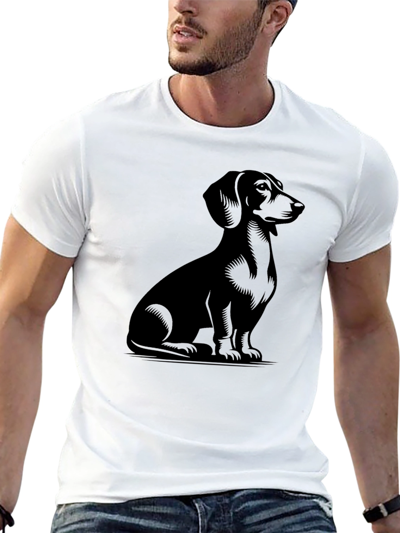 Dachshund Graphic Tee - Unisex Black T-Shirt