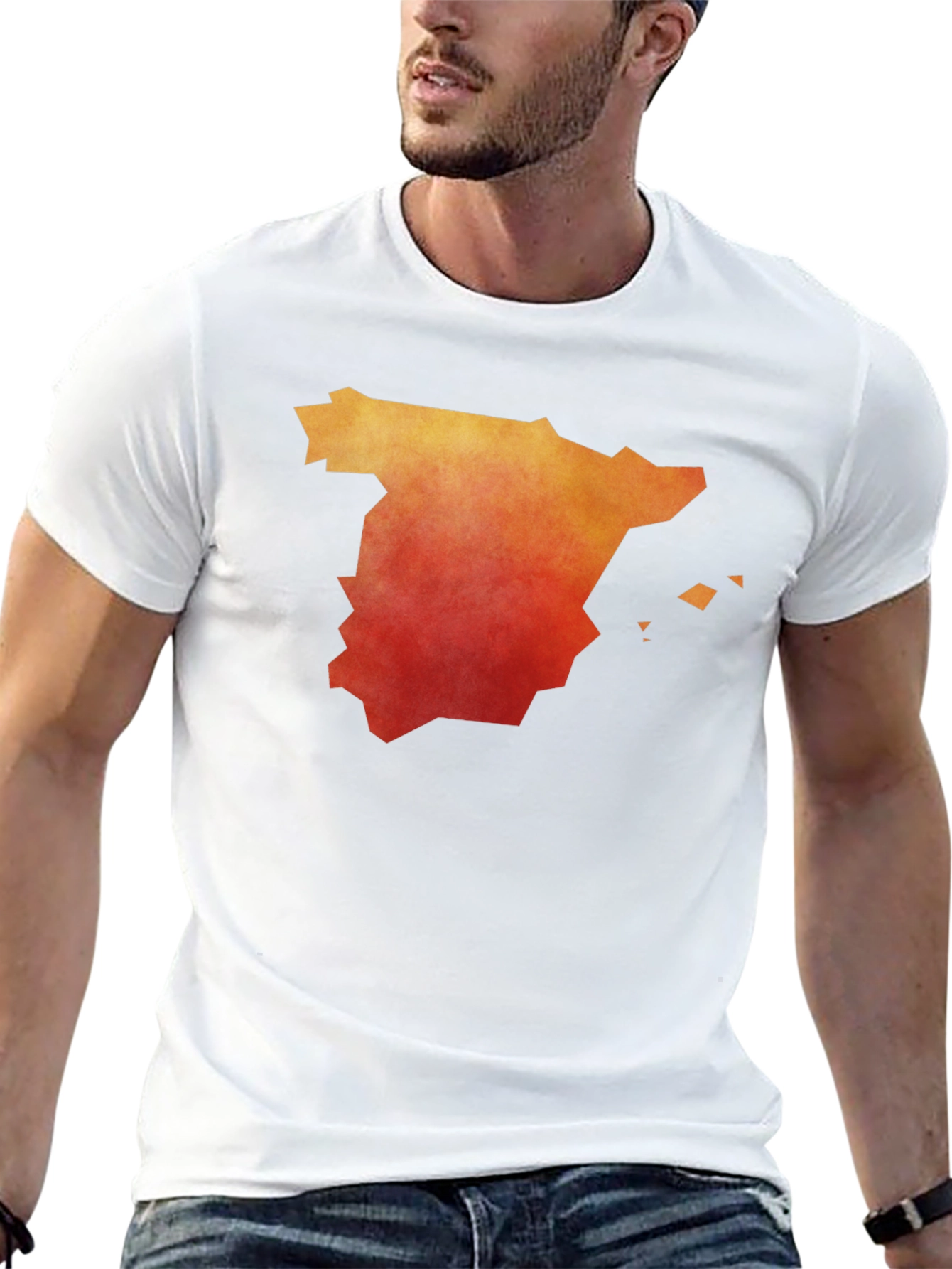 Spain Map Graphic T-Shirt - Mens Black Tee