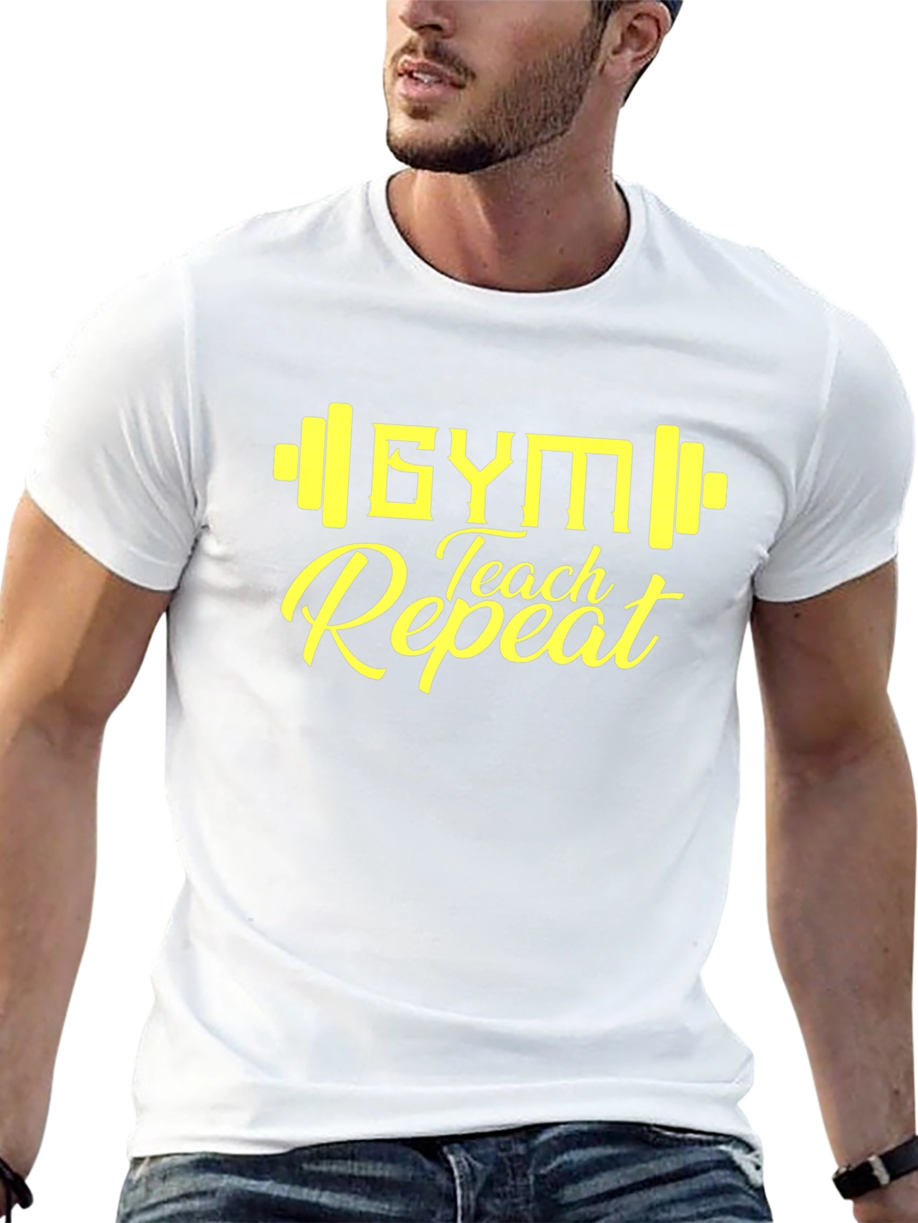 Gym Teach Repeat Graphic Tee