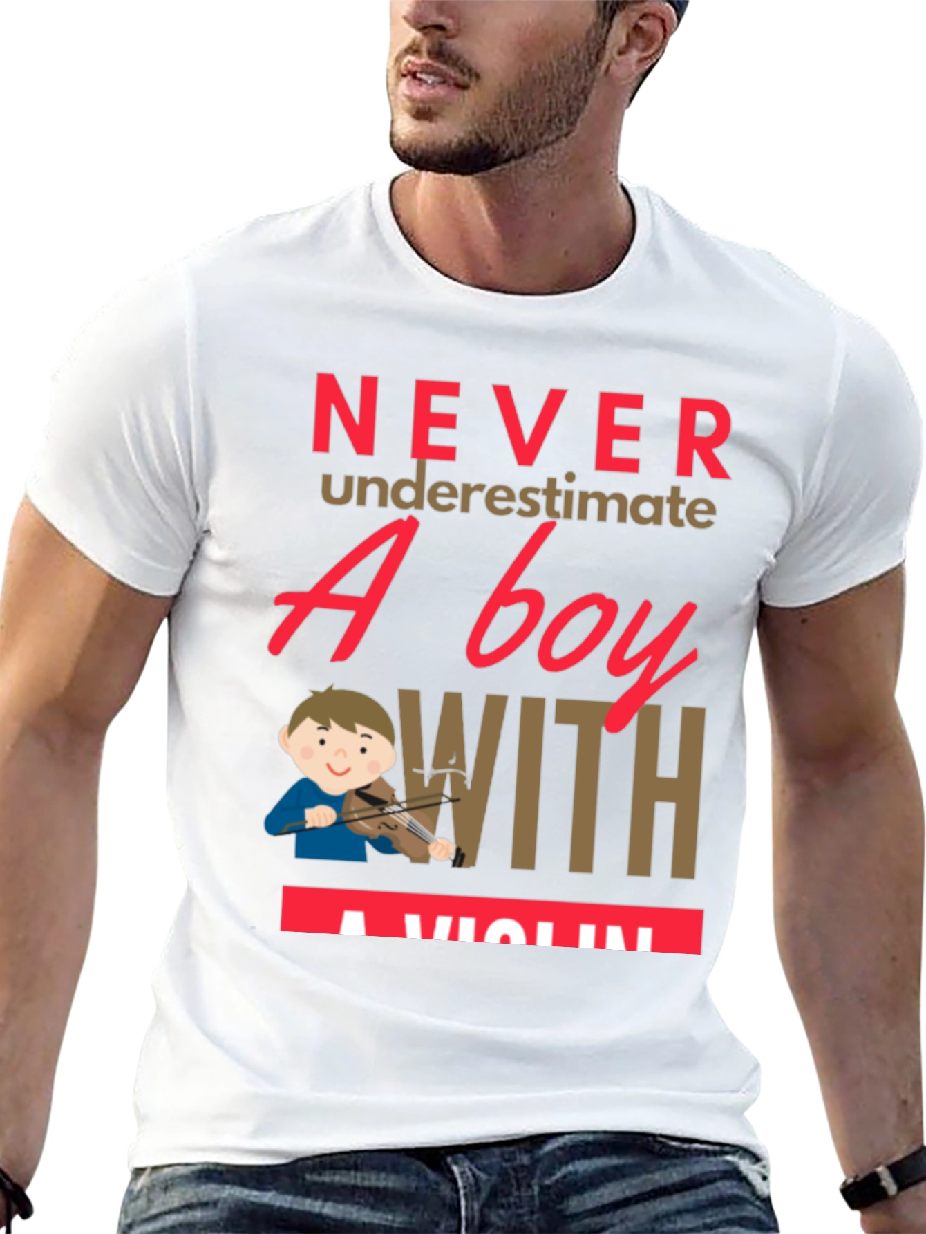 Boy with Violin T-Shirt - Music Lover Tee