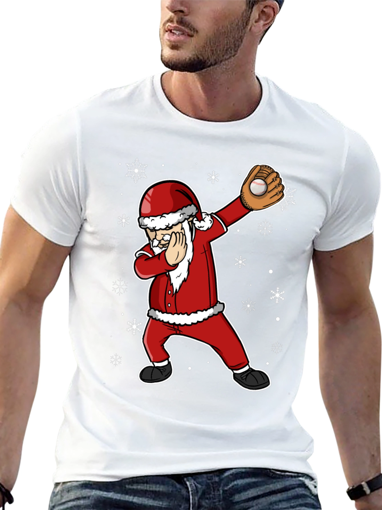 Dabbing Santa Baseball Graphic Tee