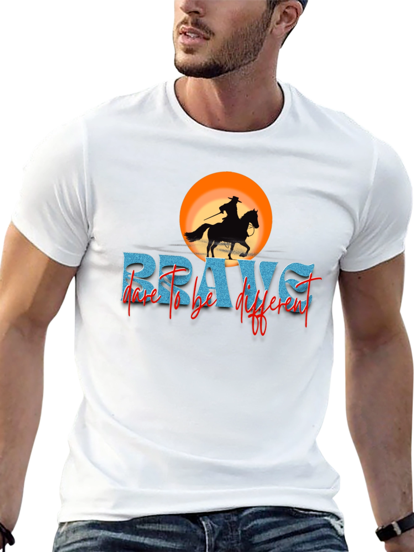 Brave Cowboy Graphic T-Shirt - Dare to be Different