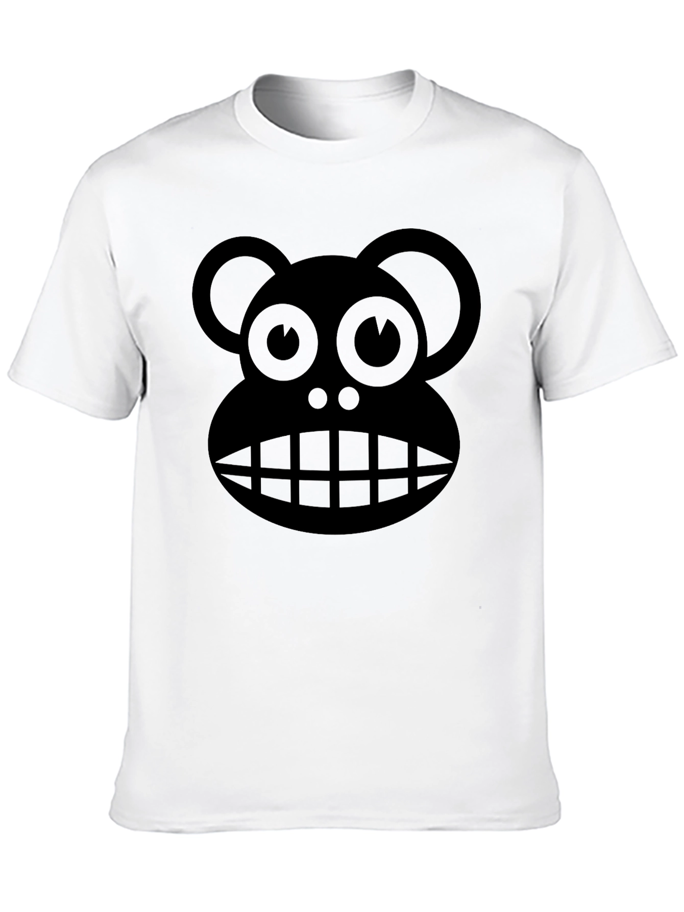Monkey Face Graphic Black T-Shirt