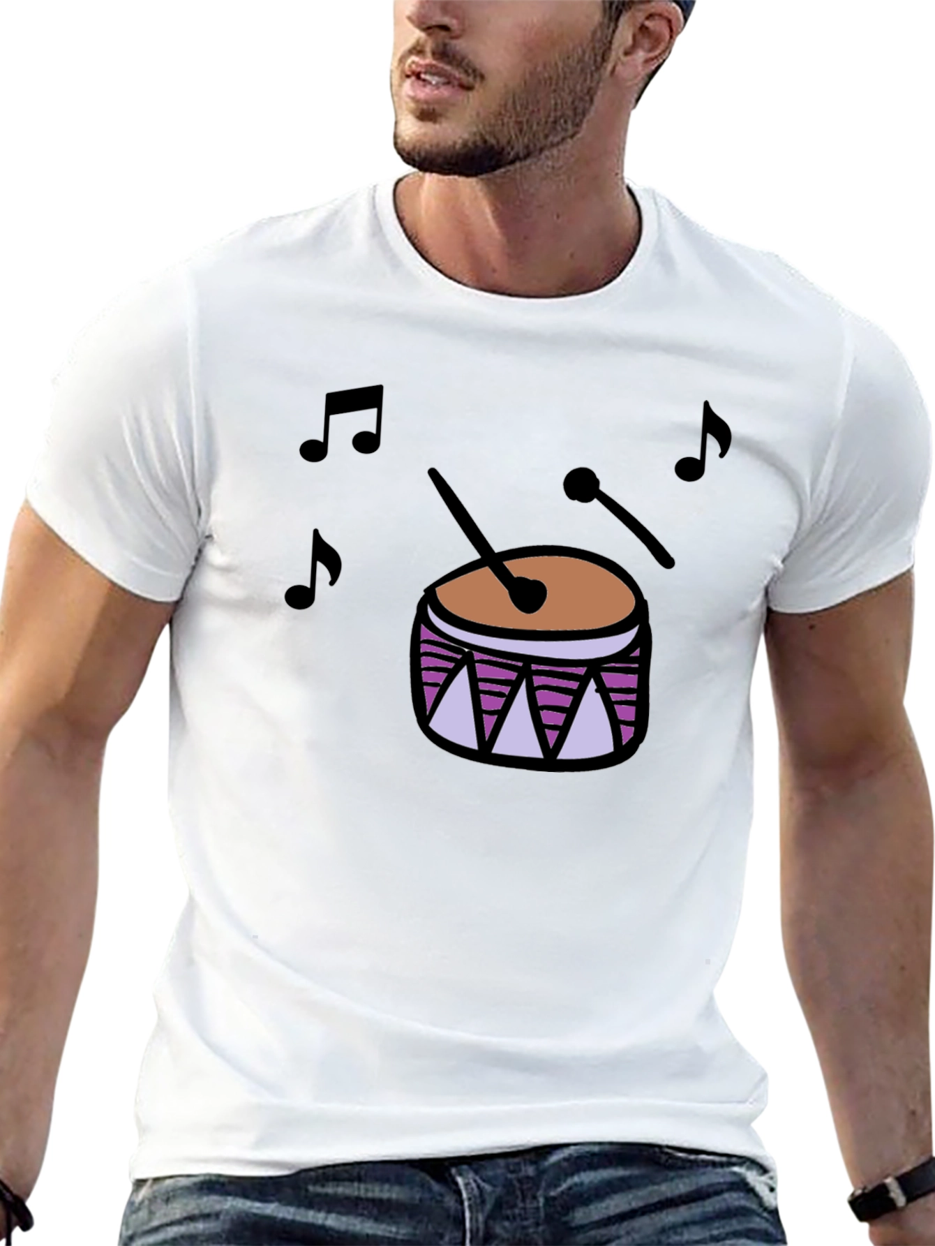 Drum Music T-Shirt - Black Cotton Tee