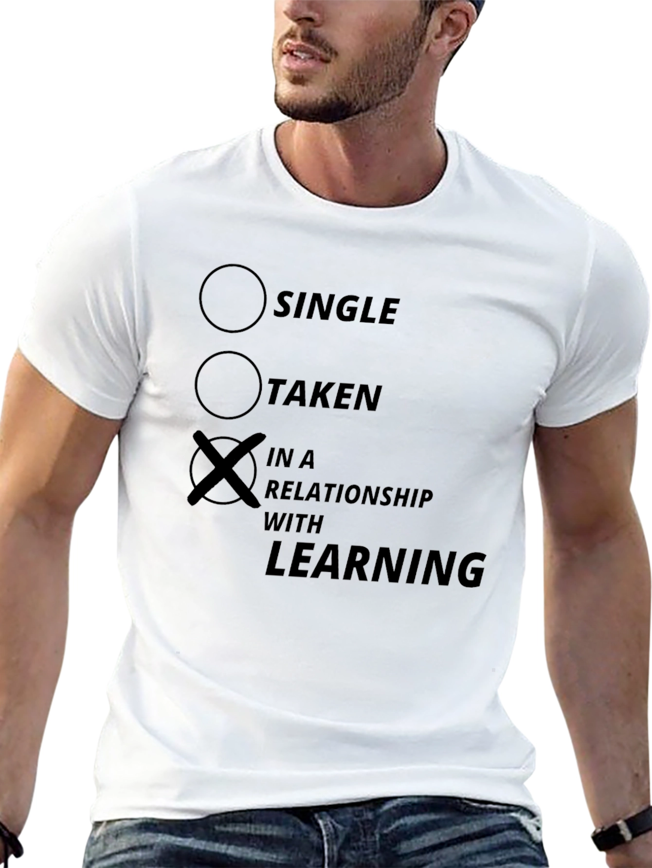 In a Relationship With Learning Black T-Shirt
