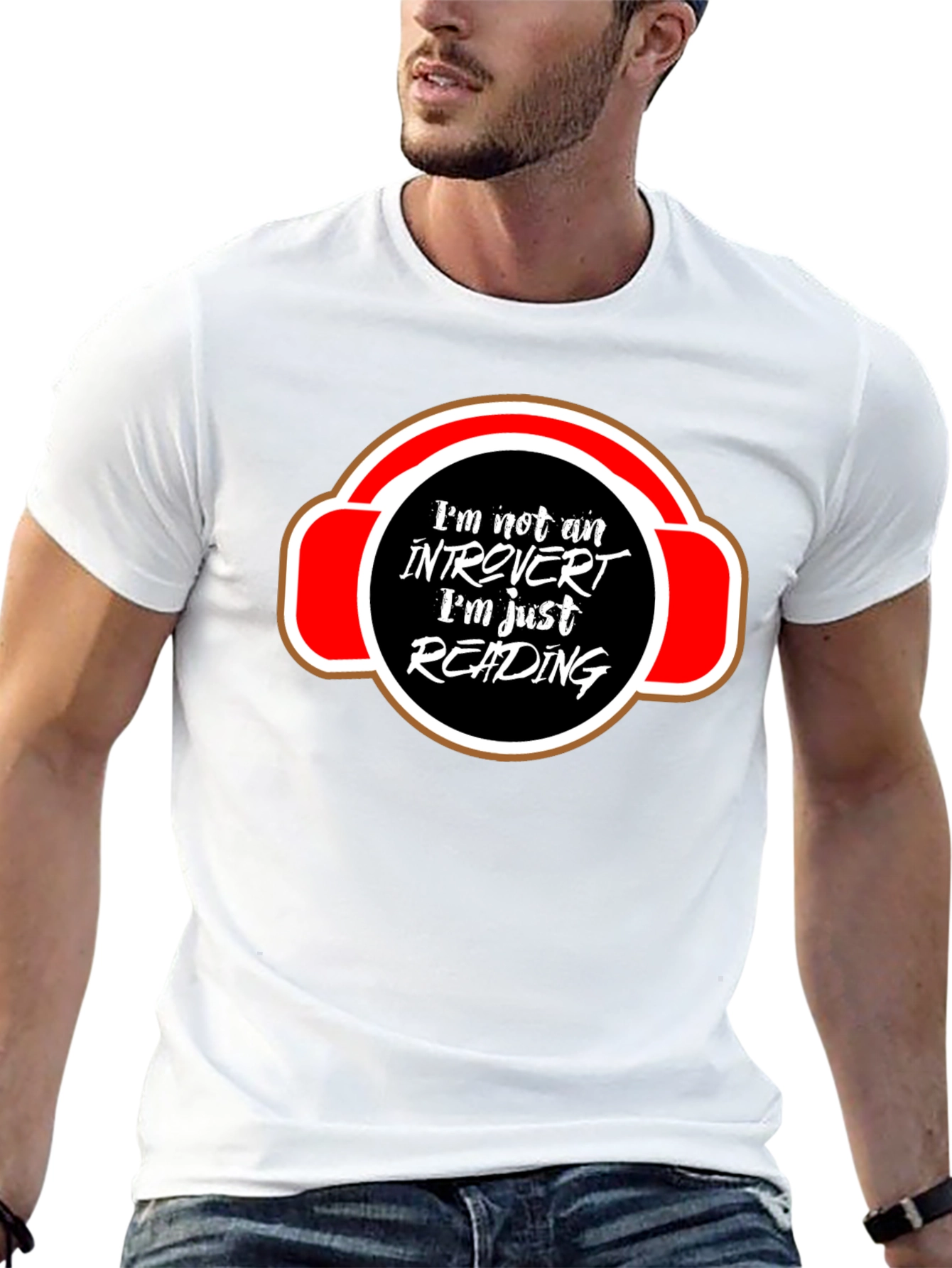 Introvert Reading T-Shirt - Black Cotton Graphic Tee