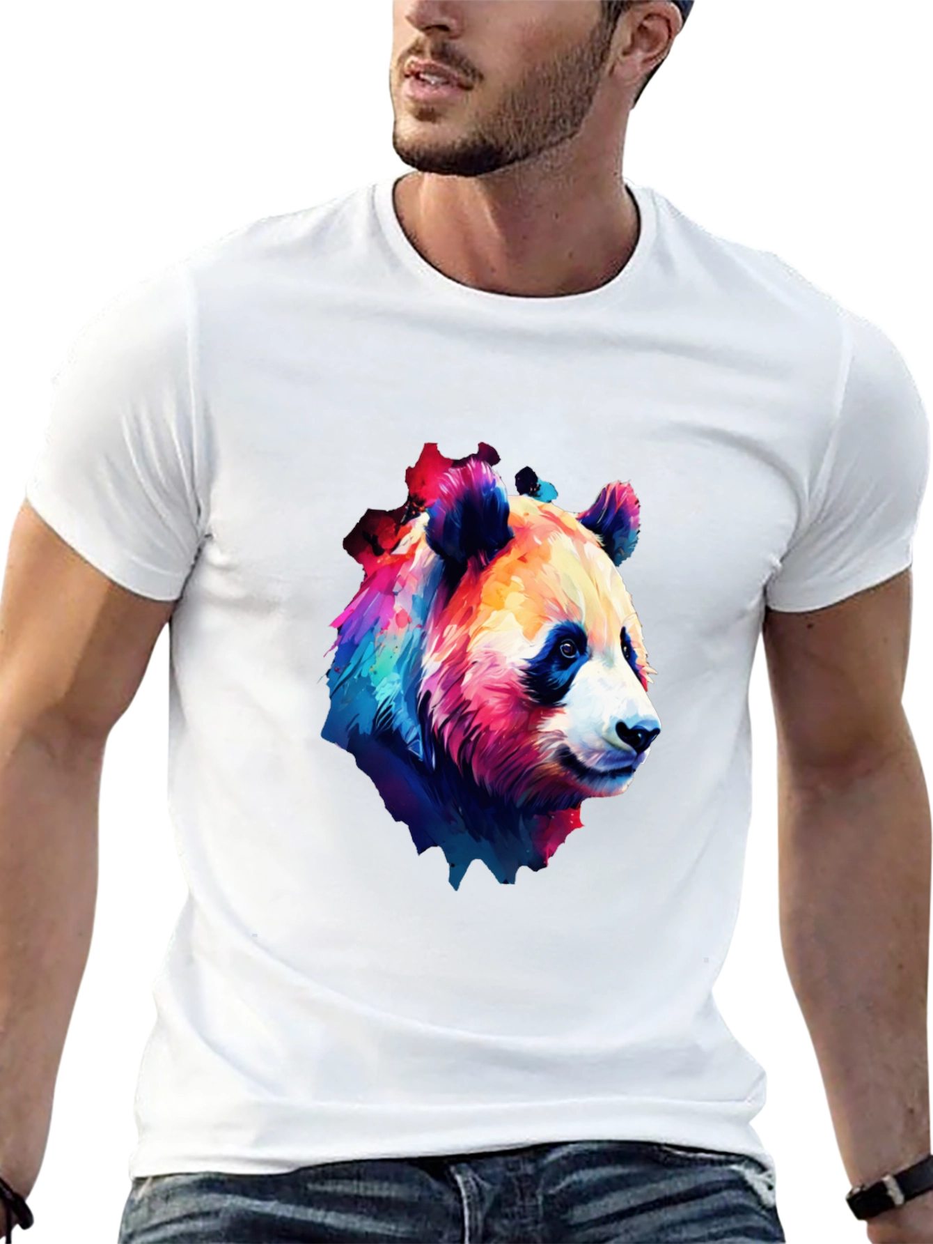 Vivid Panda Graphic Tee - Black