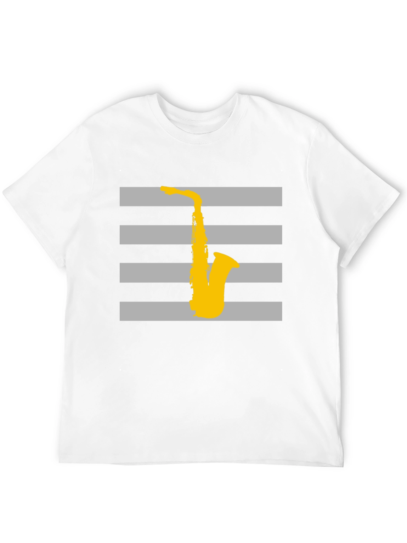Striped Saxophone Graphic T-Shirt