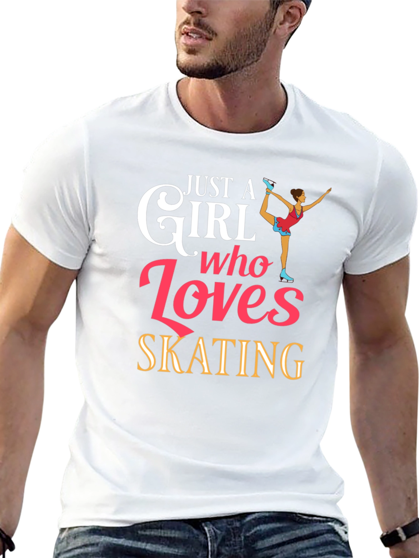 Just a Girl Who Loves Skating Black T-Shirt