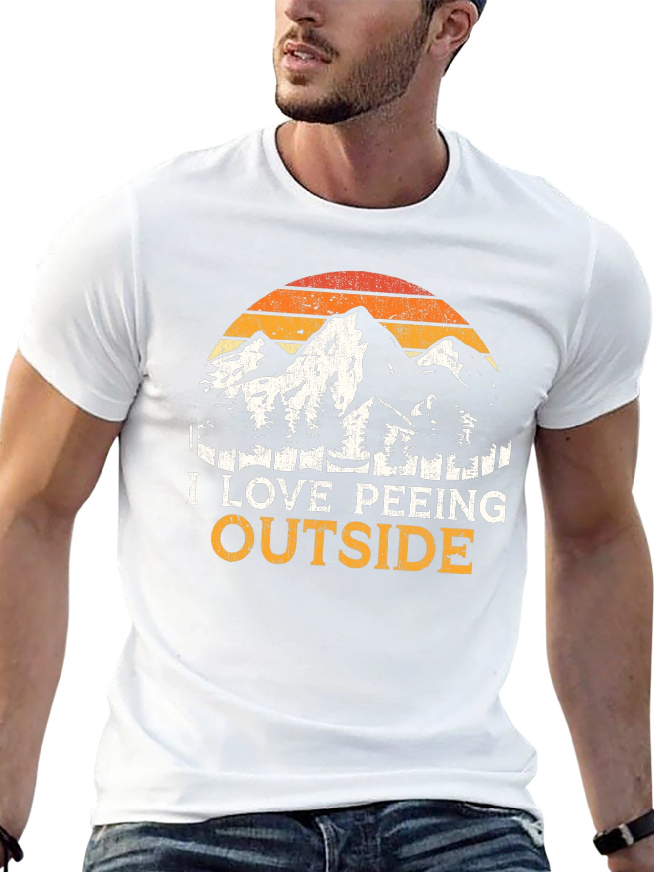 I Love Peeing Outside Black T-Shirt
