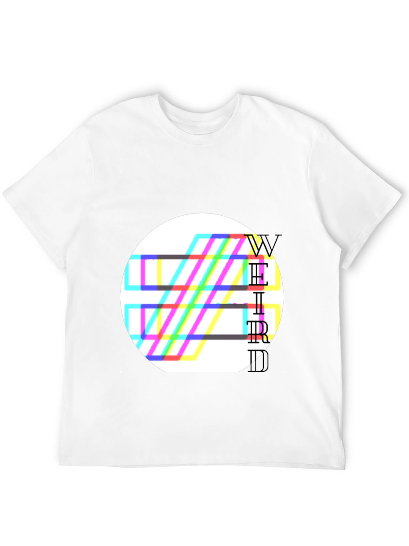 Weird Graphic Tee - Black Cotton Blend T-Shirt