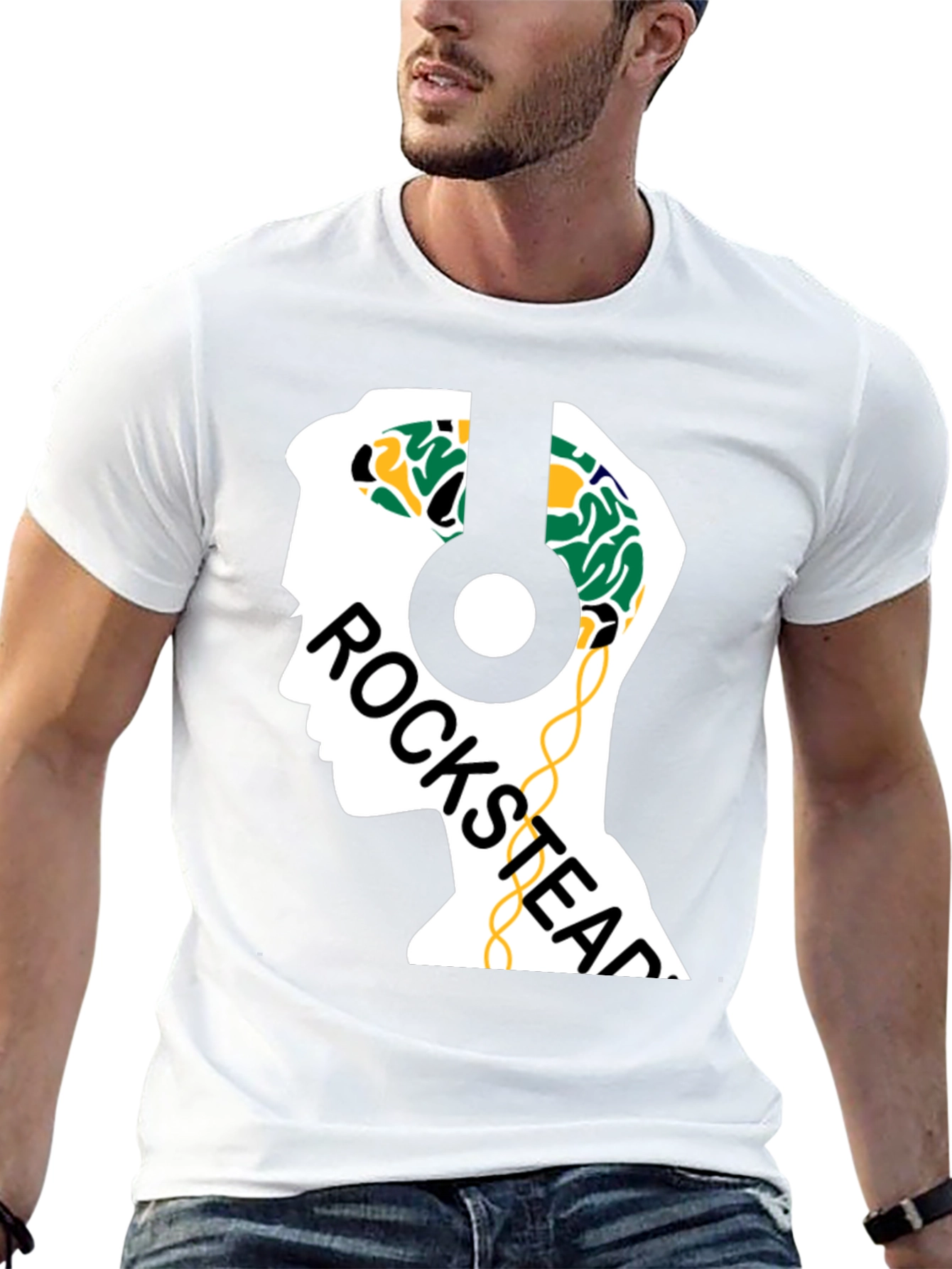 Rockstead T-Shirt - Brain Headphones Design