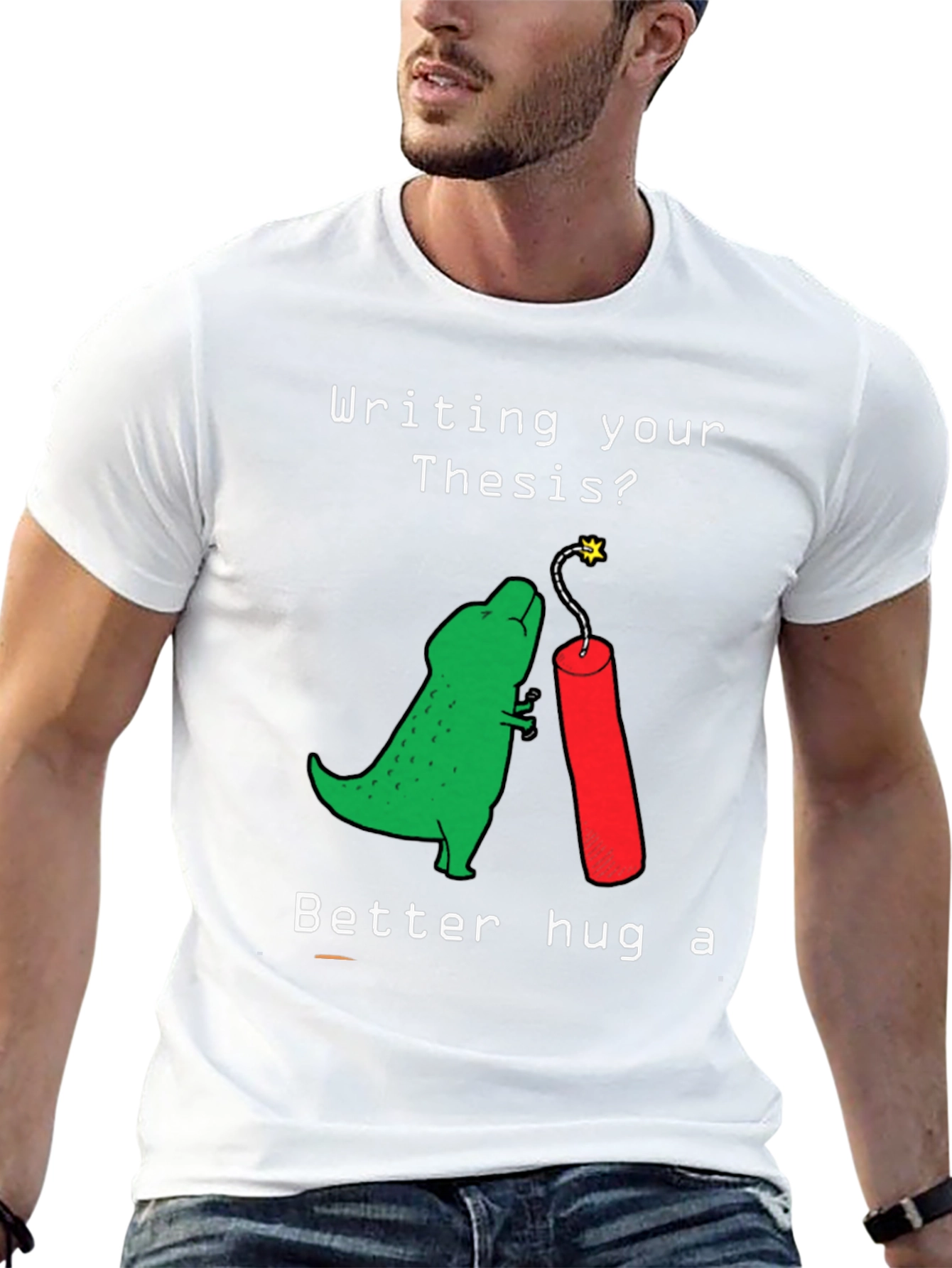 Thesis Dinosaur Hugging Dynamite Funny T-Shirt