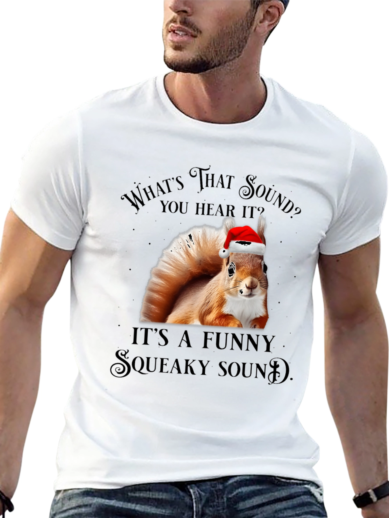 Funny Squirrel Squeaky Sound Christmas T-Shirt