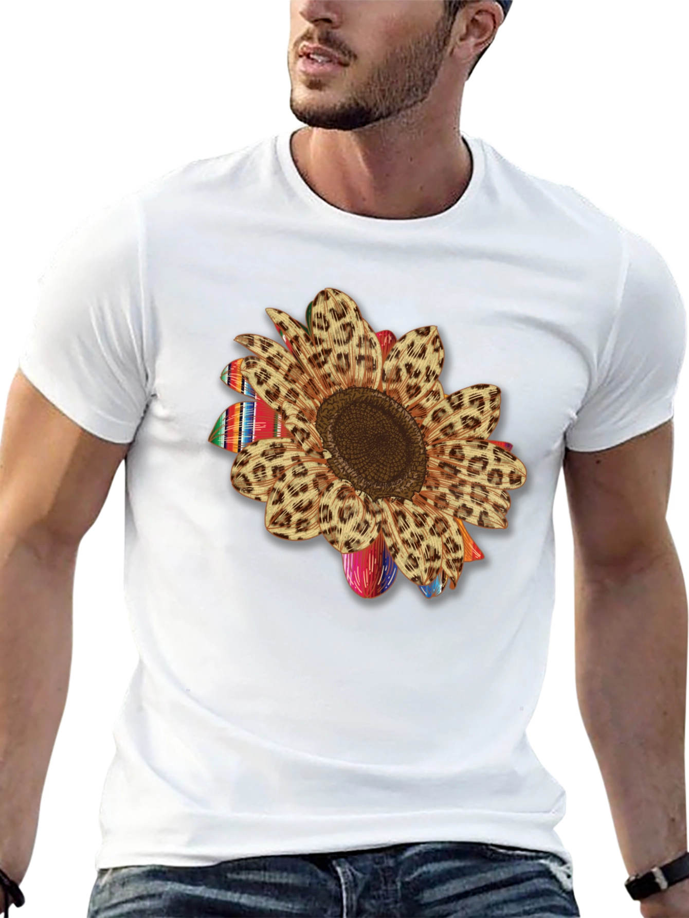 Sunflower Leopard Print Serape T-Shirt