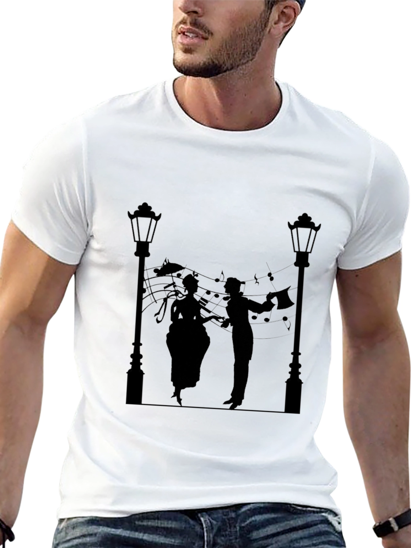 Musical Silhouette Black Tee