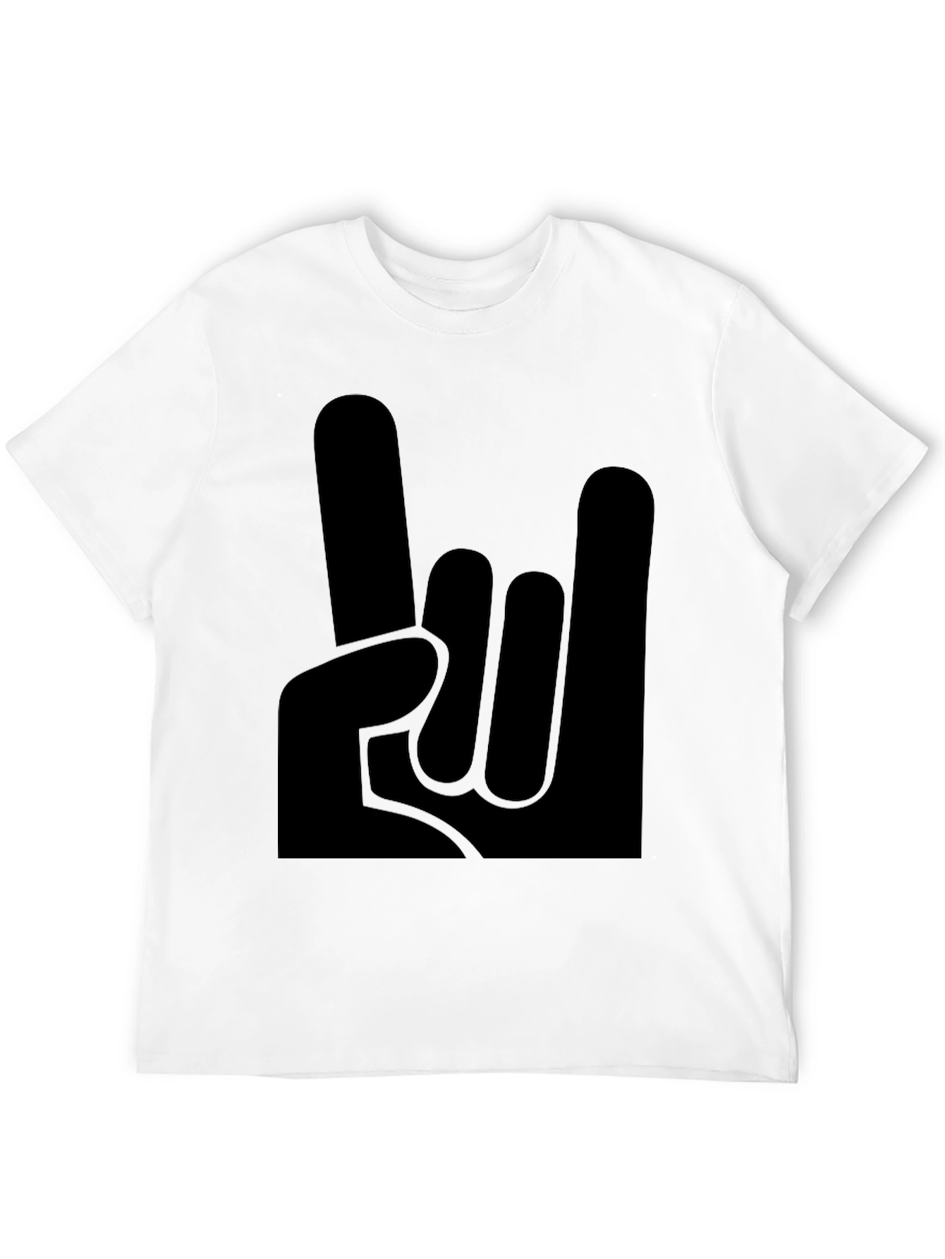 Rock On Hand Graphic Black T-Shirt
