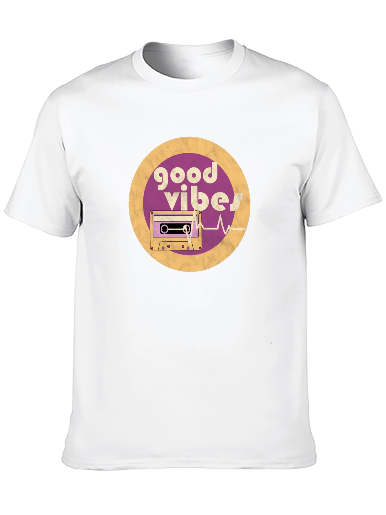 Good Vibes Cassette Tape Graphic Tee - Retro Style