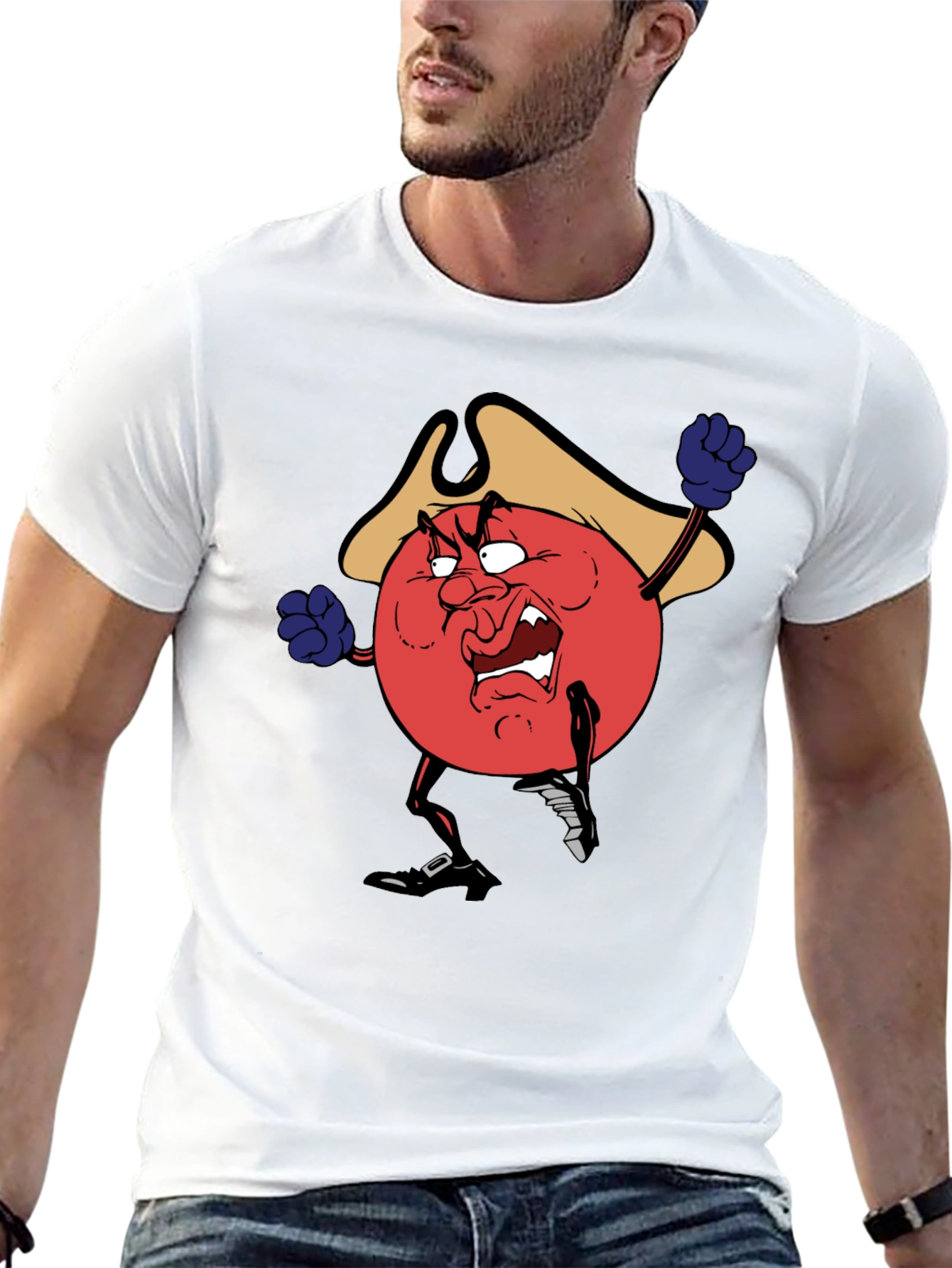 Angry Pirate Tomato T-Shirt - Black
