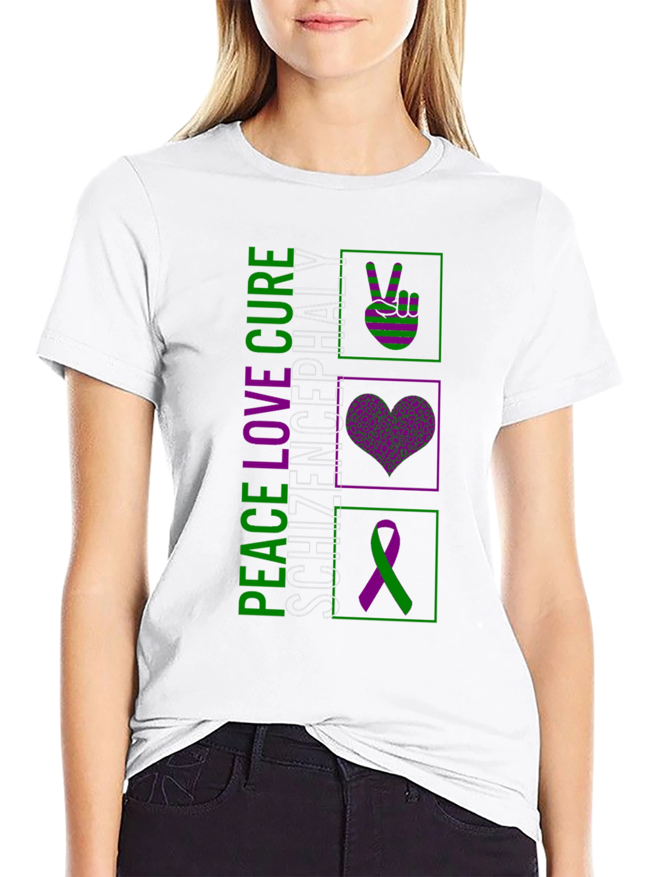 Peace Love Cure Schizophrenia Awareness T-Shirt