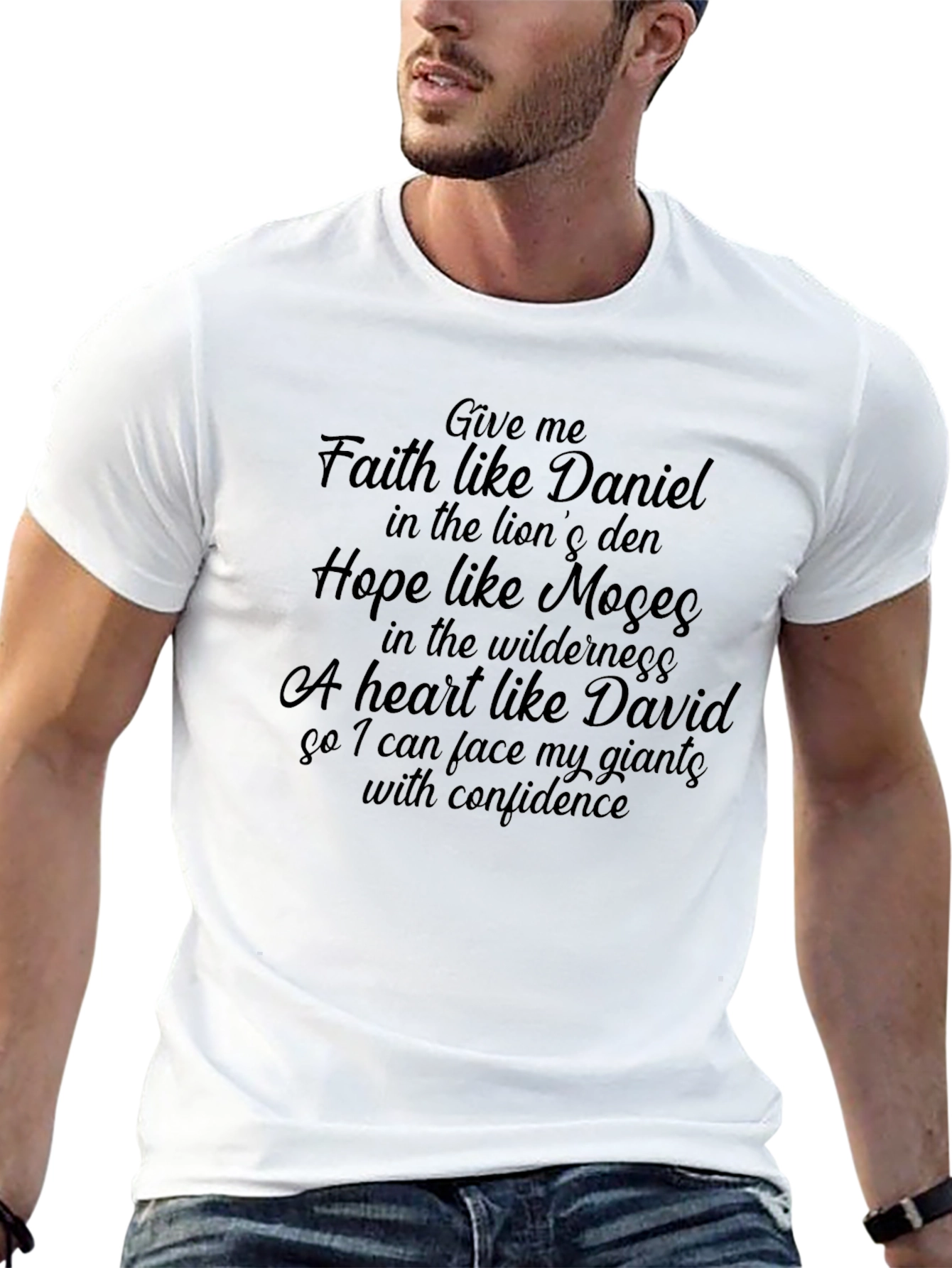Faith Hope Love Christian T-Shirt Daniel Moses David Giants