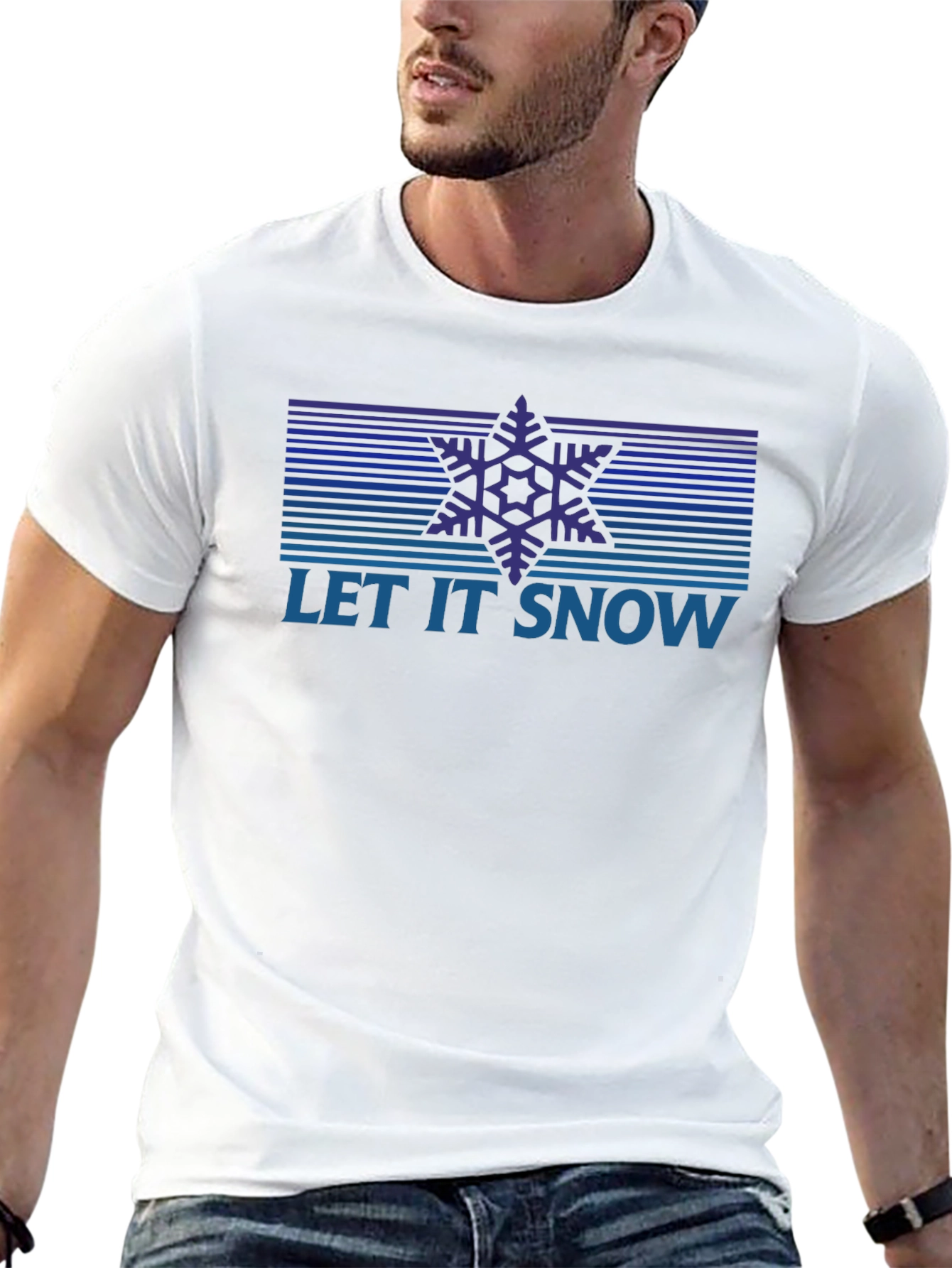 Let It Snow Retro Snowflake Graphic Tee