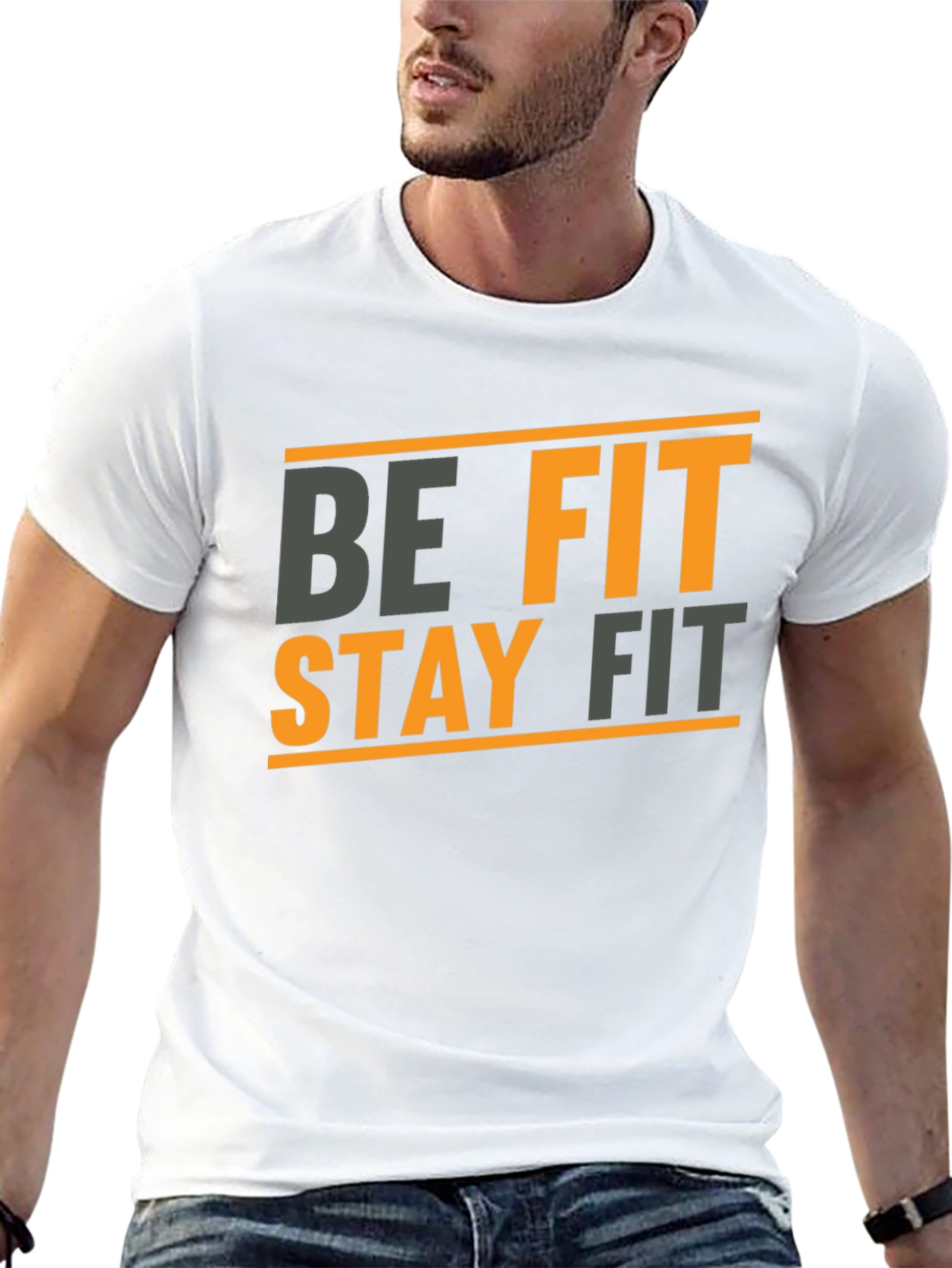 Be Fit Stay Fit Black Graphic Tee