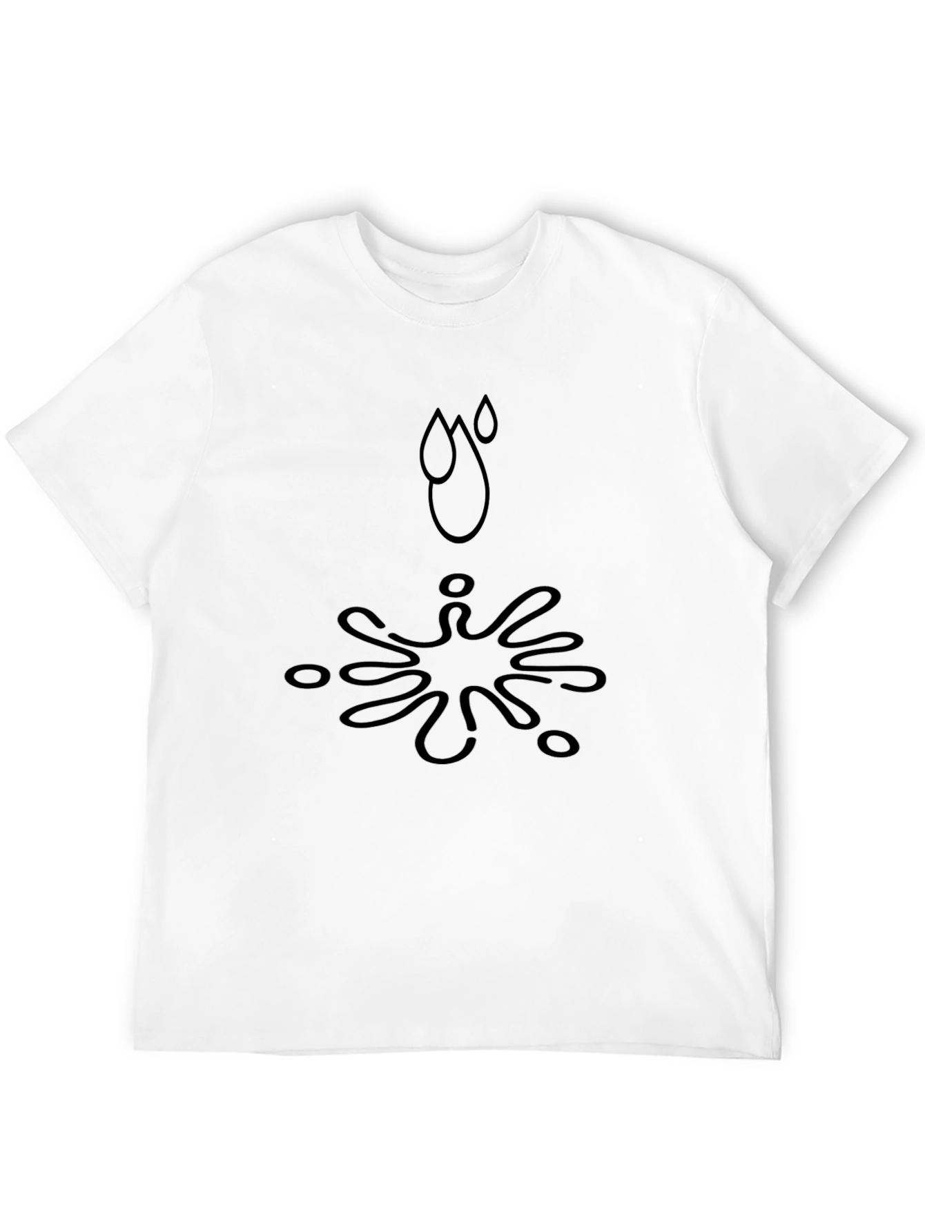 Black T-Shirt with Abstract Splash Design